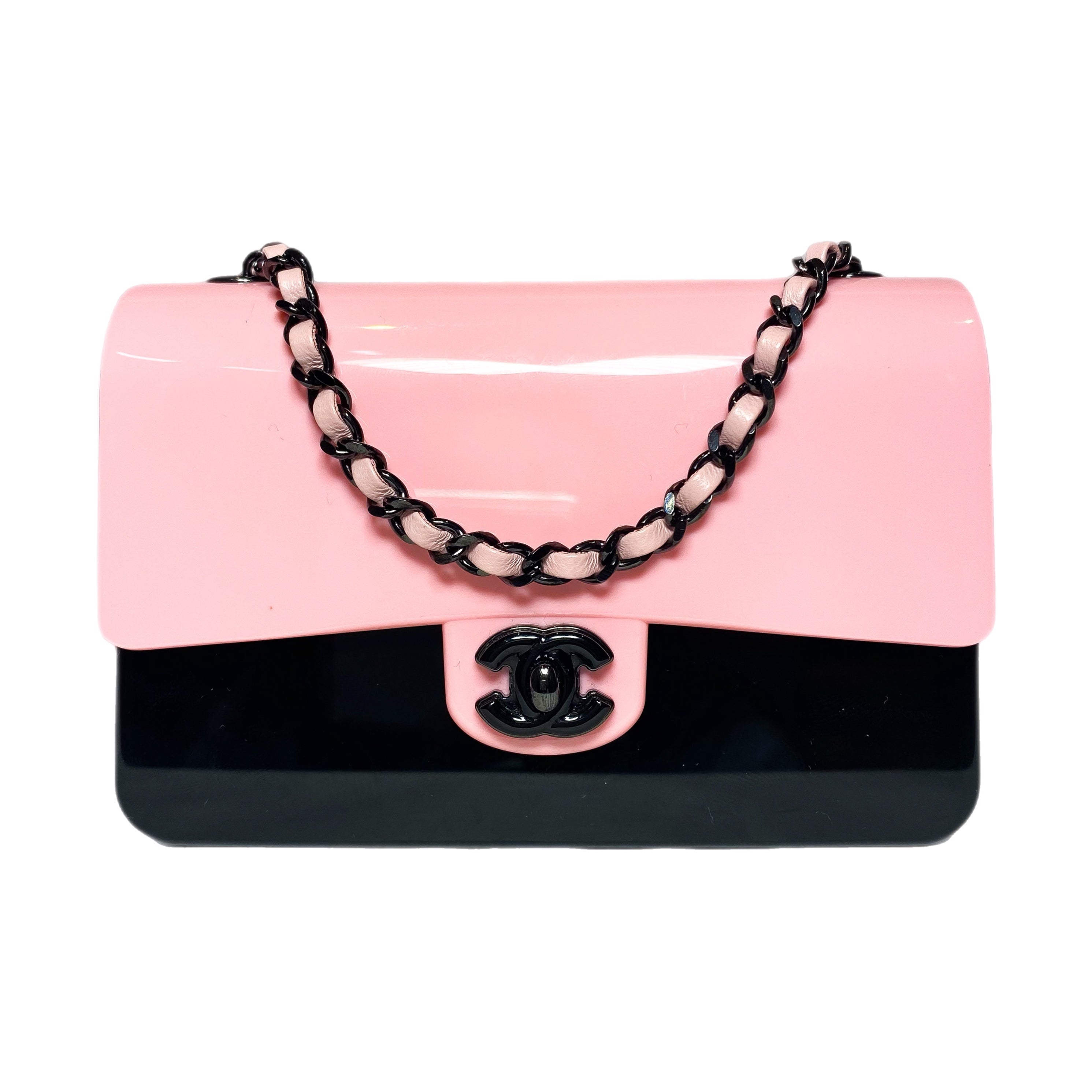 Pink and cheap black chanel bag