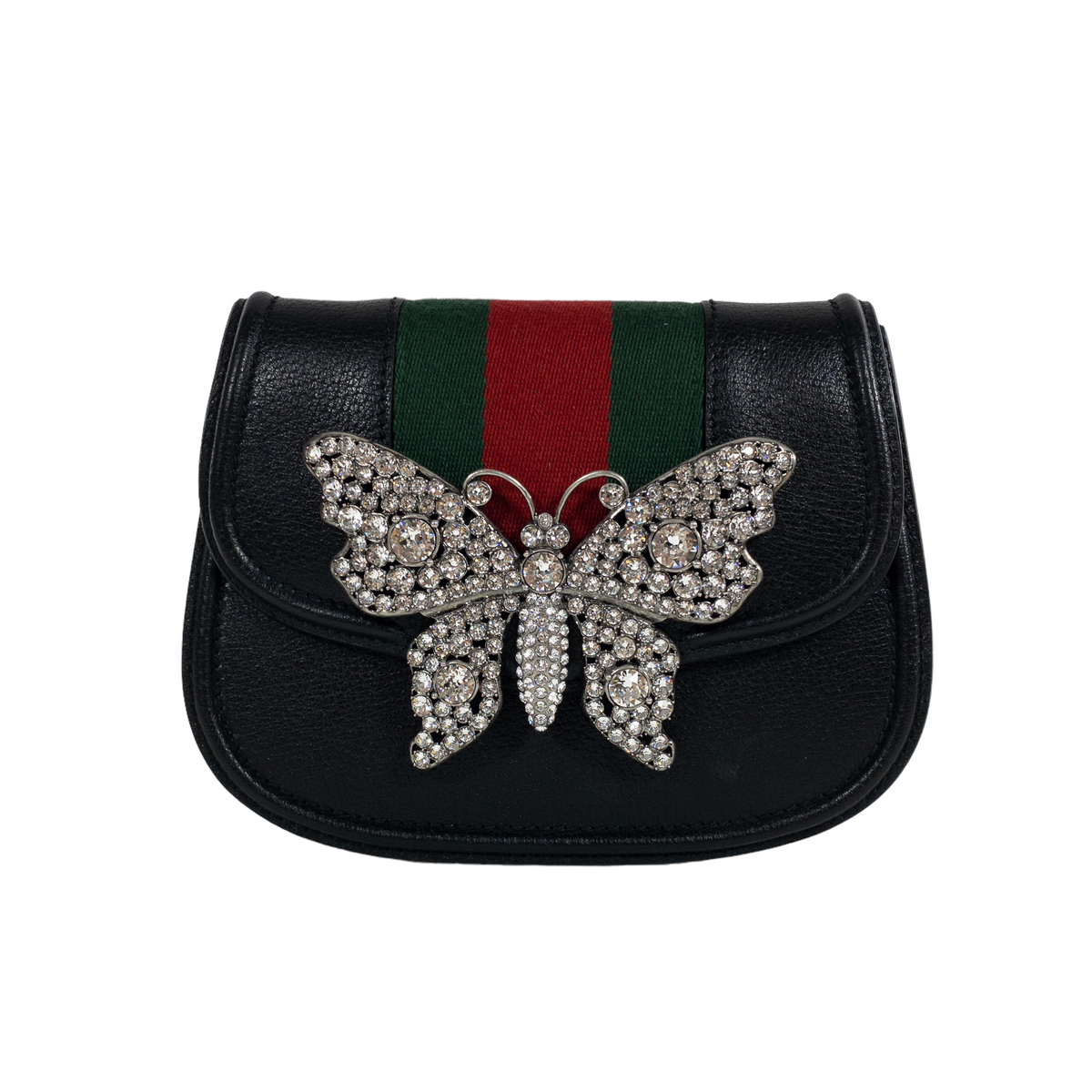 Gucci Black Linea Totem Crystal Flap Bag