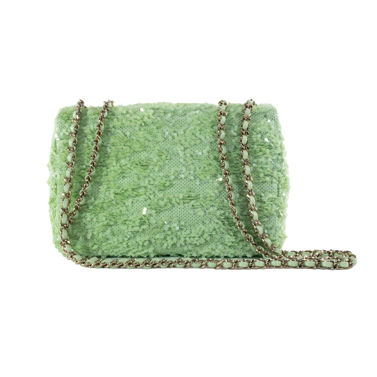 Chanel green sequin bag sale