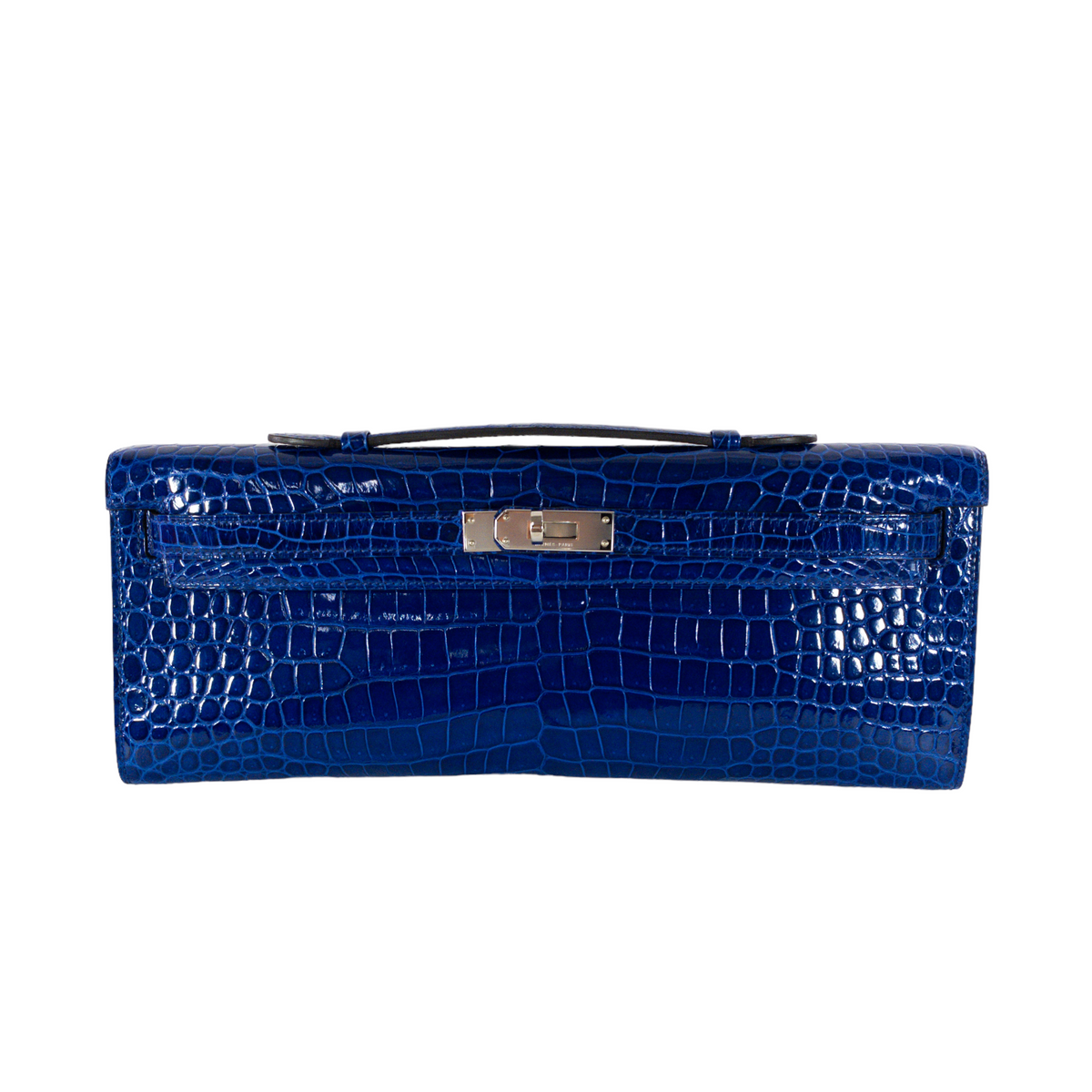 Hermes Blue Electric Kelly Cut Crocodile PHW