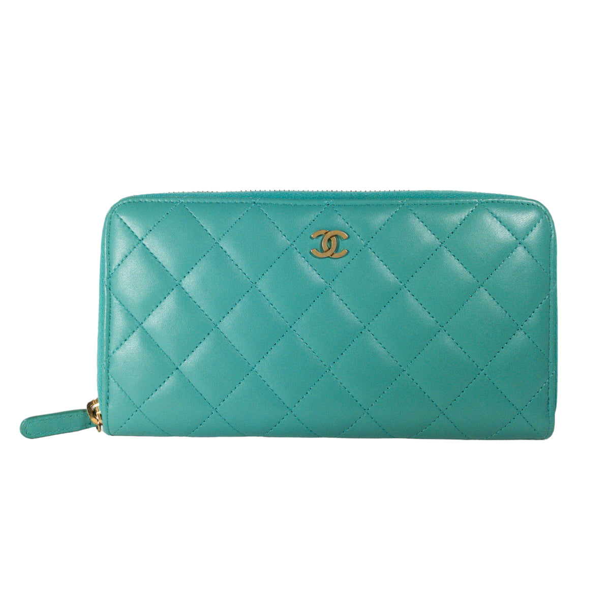 Chanel Turquoise Lambskin Zip Around Wallet – Consign of the Times ™