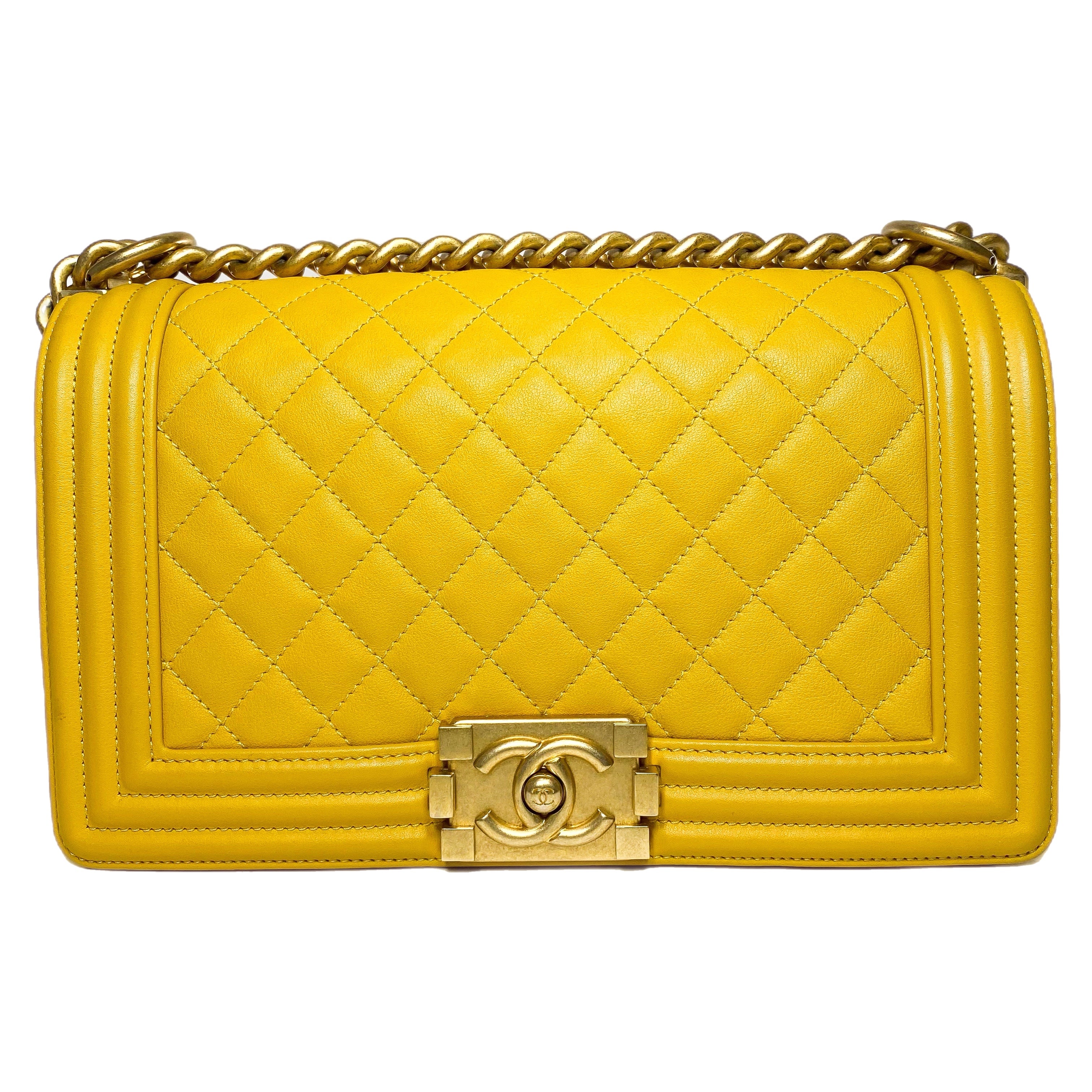 Chanel Mustard Old Medium Boy Bag Consign of the Times