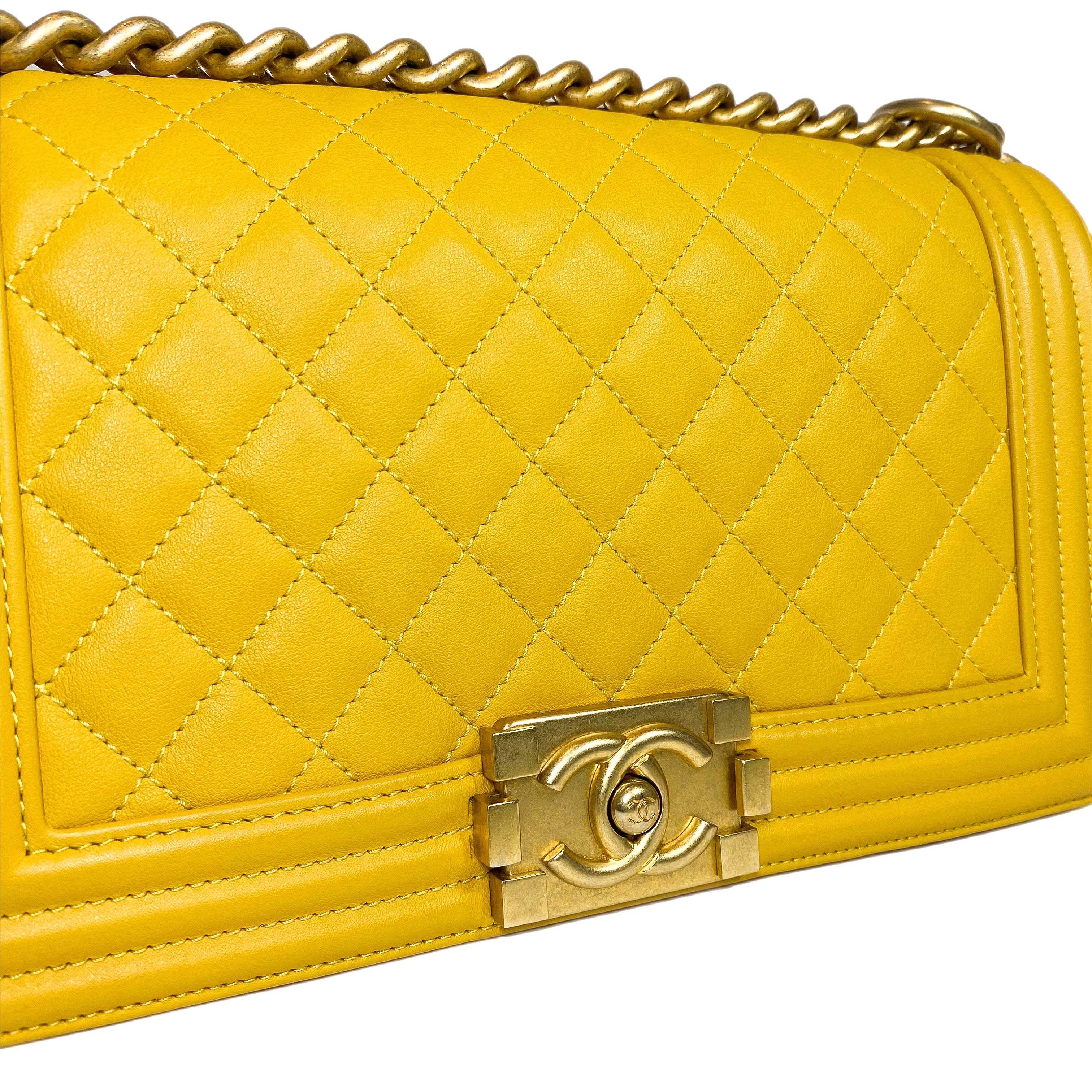 Chanel Mustard Old Medium Boy Bag Consign of the Times