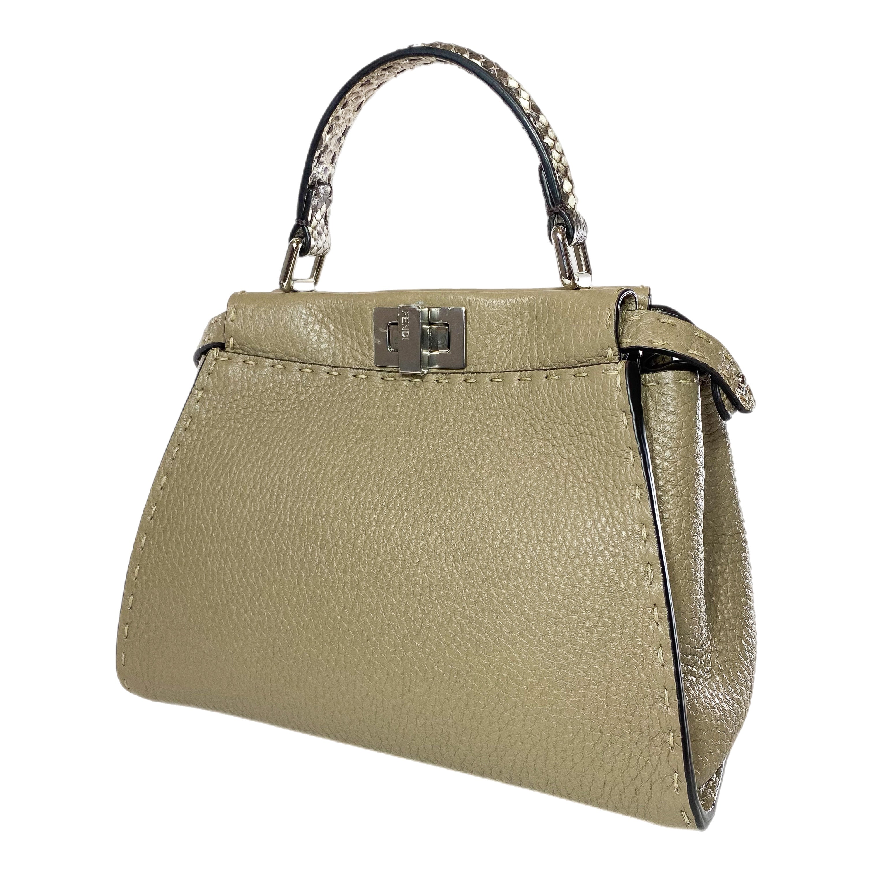 Fendi Taupe Mini Selleria Peekaboo