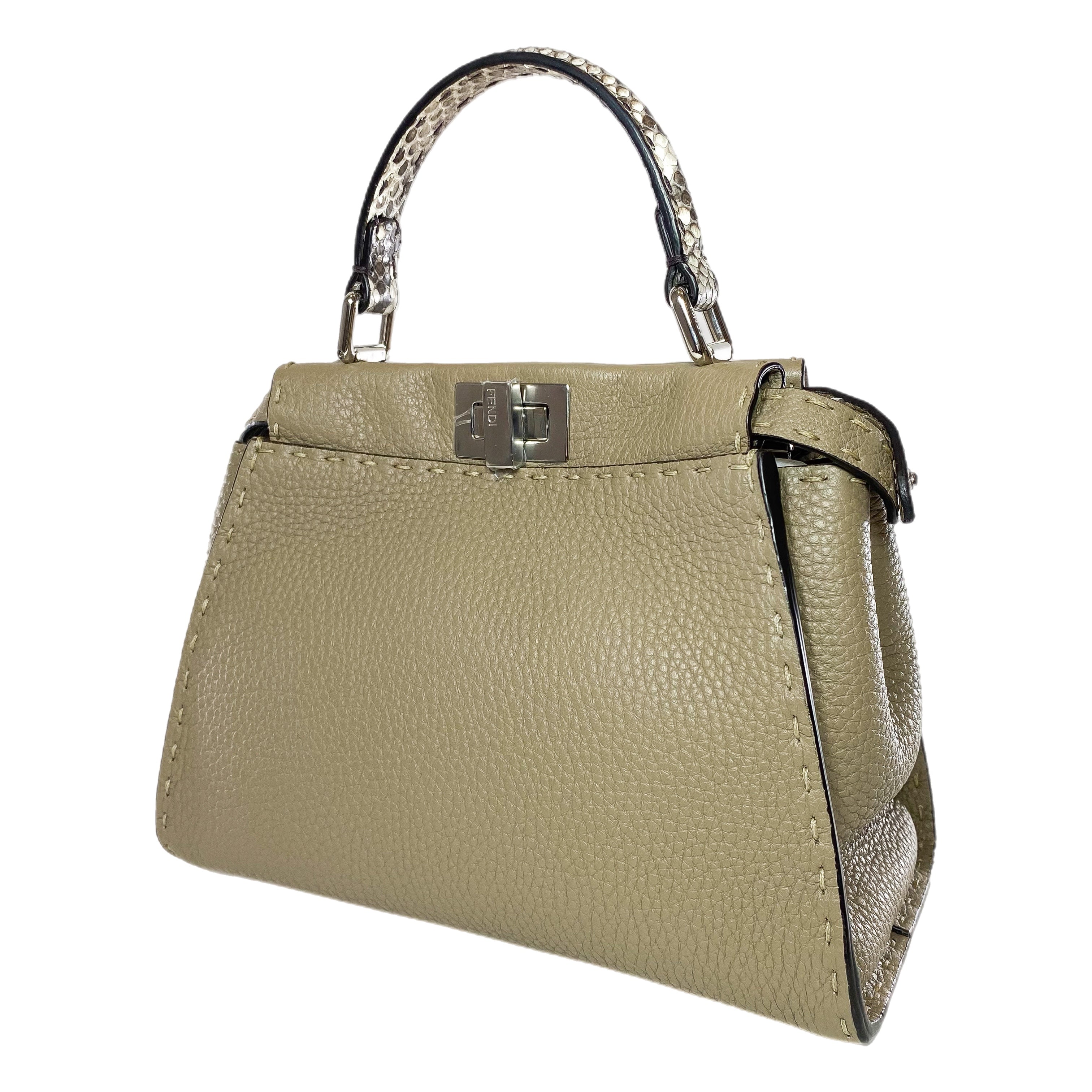 Fendi Taupe Mini Selleria Peekaboo