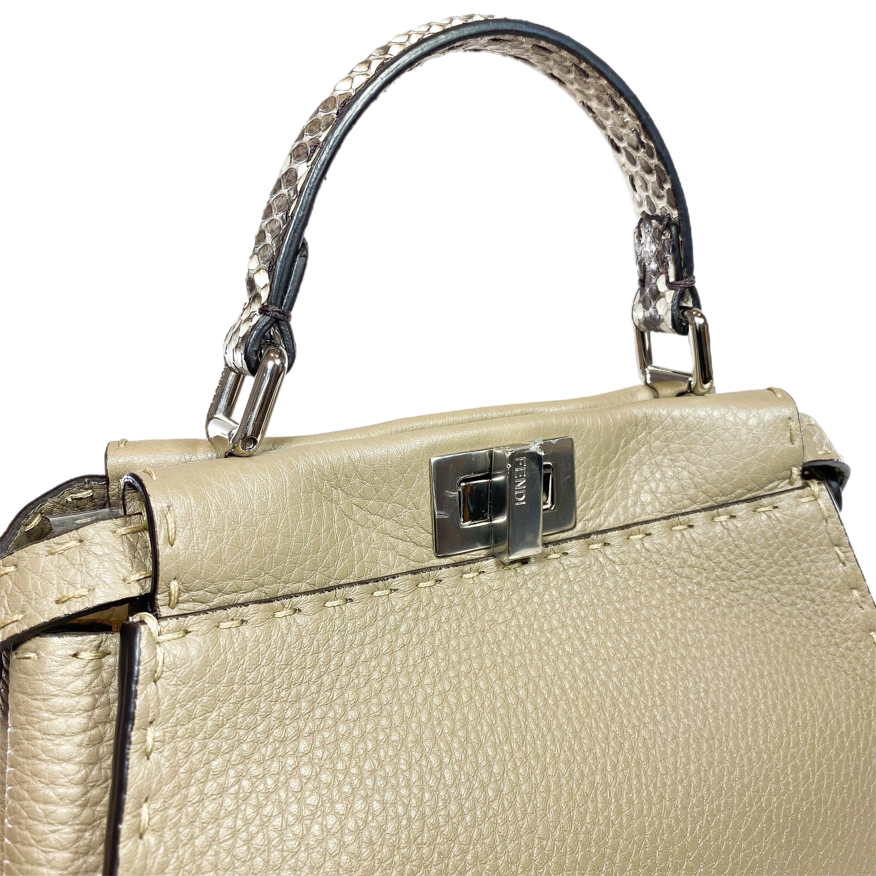 Fendi Taupe Mini Selleria Peekaboo