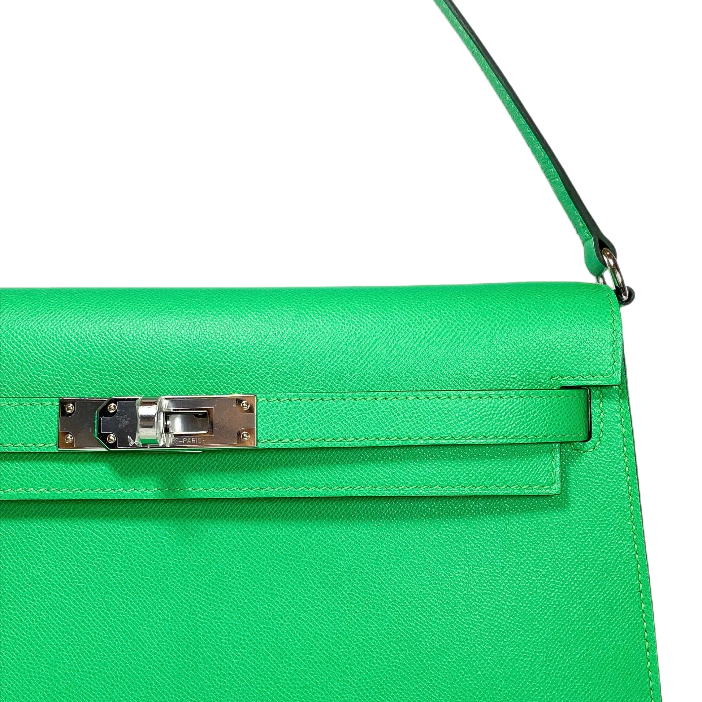 Hermes Kelly Elan Vert Comics Veau Madame Palladium Hardware