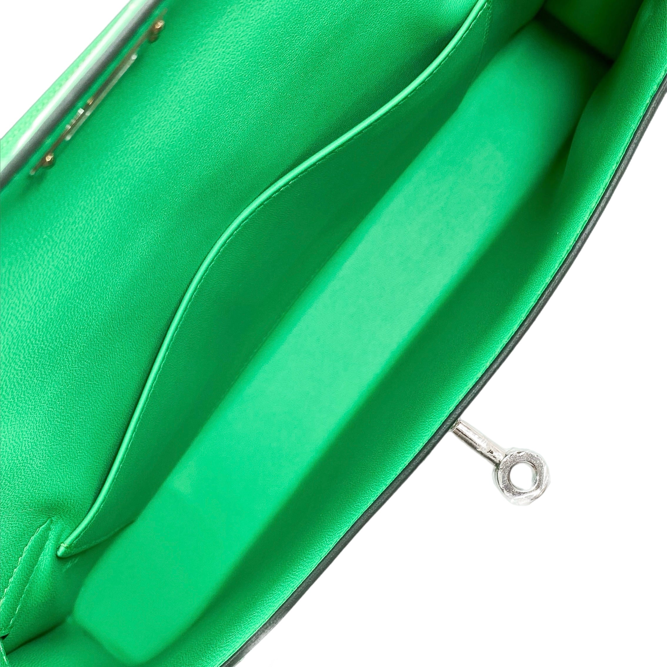 Hermes Kelly Elan Vert Comics Veau Madame Palladium Hardware