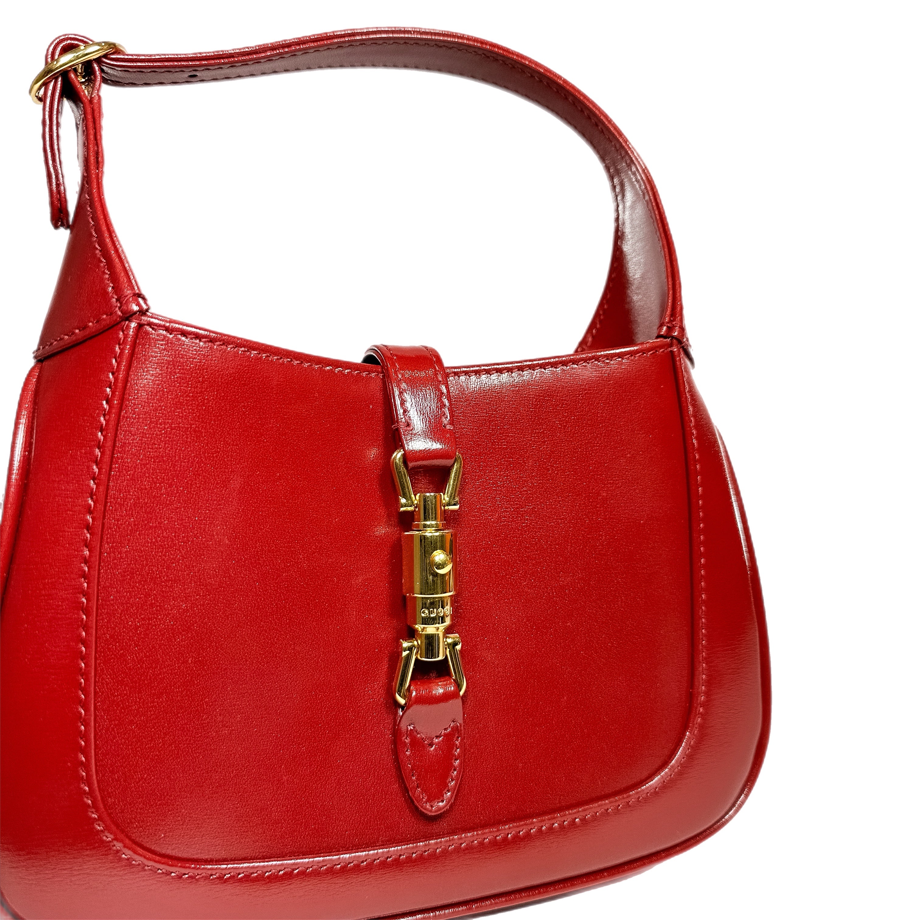 Gucci Cherry Red Boarded Lux Mini Jackie 1961