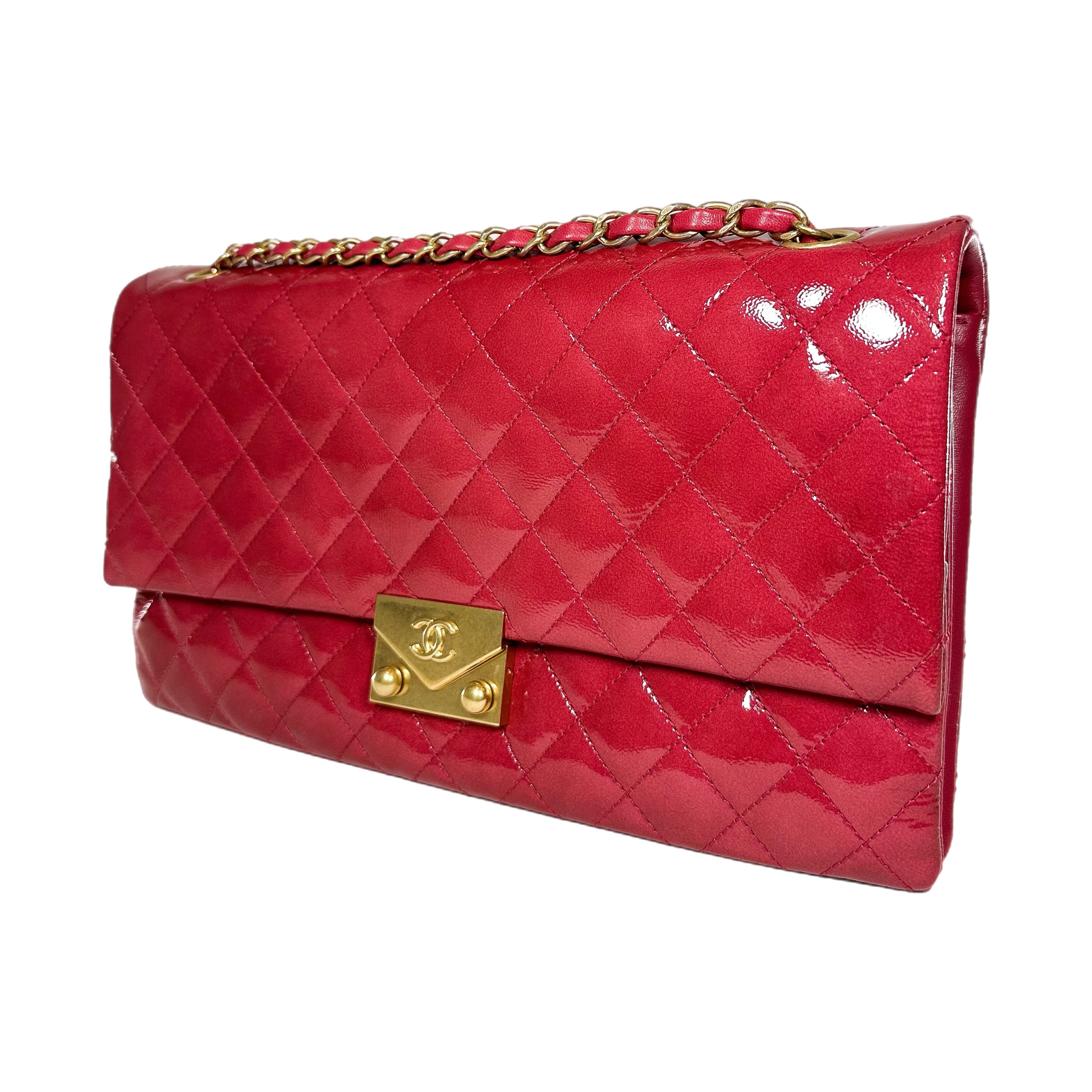 Chanel Dark Pink 3 Pocket Accordion Flap