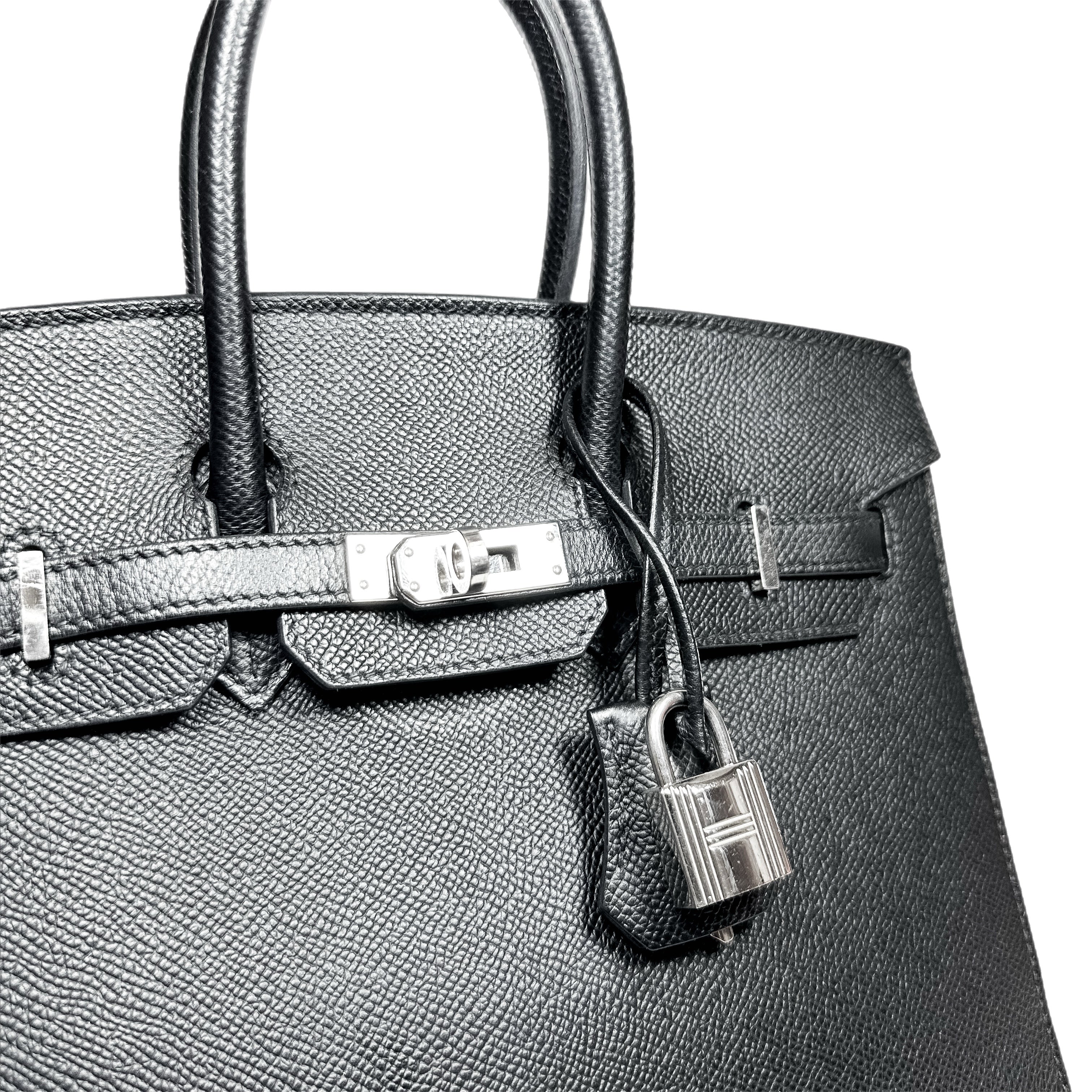 Hermes Birkin 25 Black Epsom Palladium Hardware