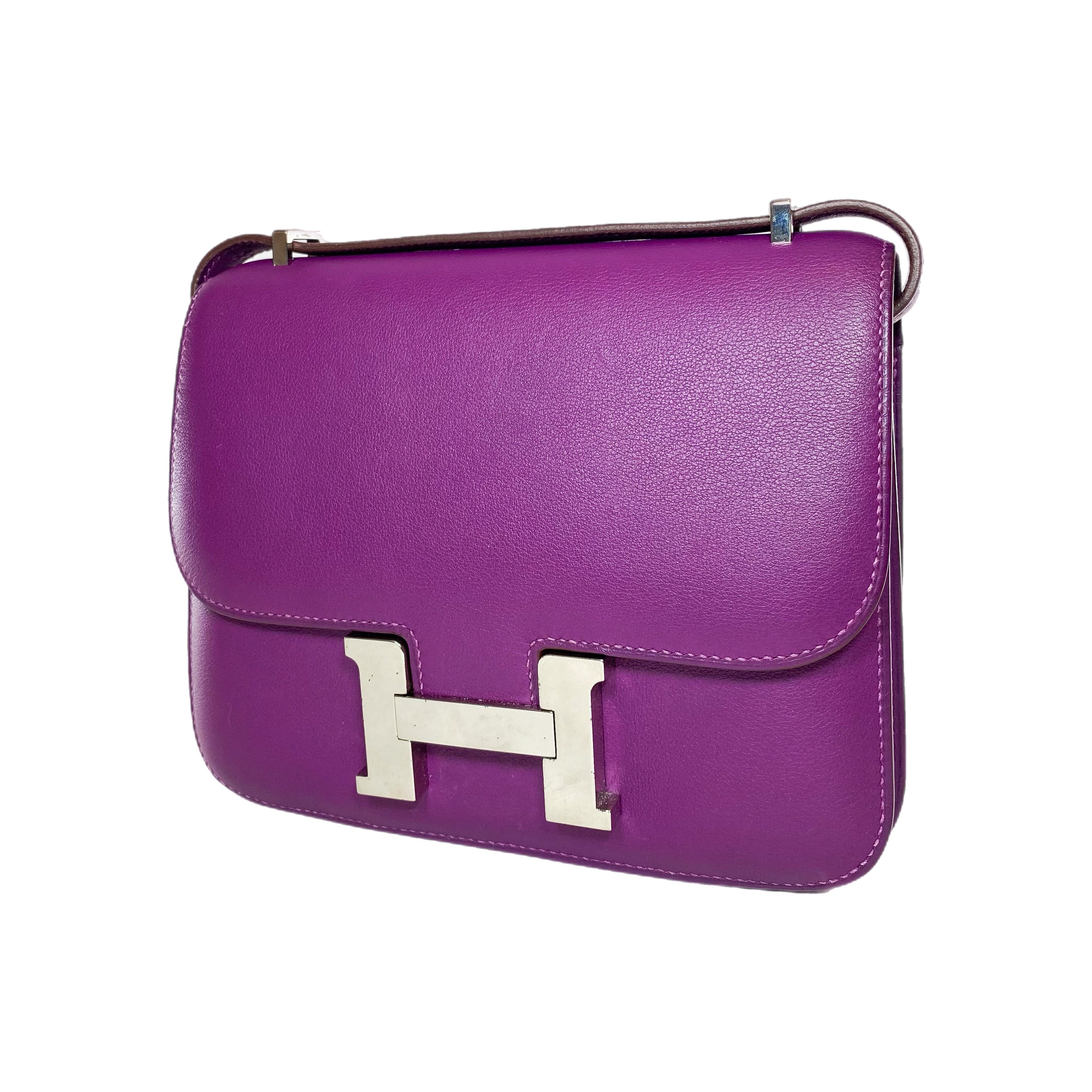 Hermes Constance 18 Anemone Swift Palladium Hardware