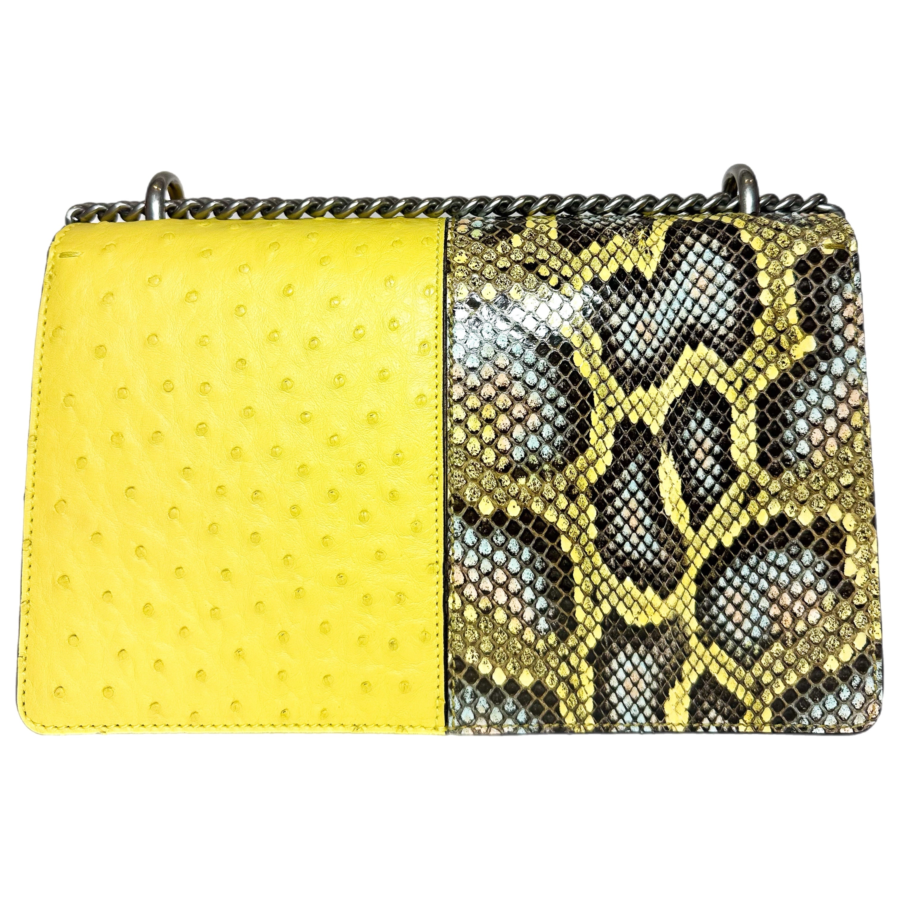 Gucci Small Yellow Python Ostrich Dionysus