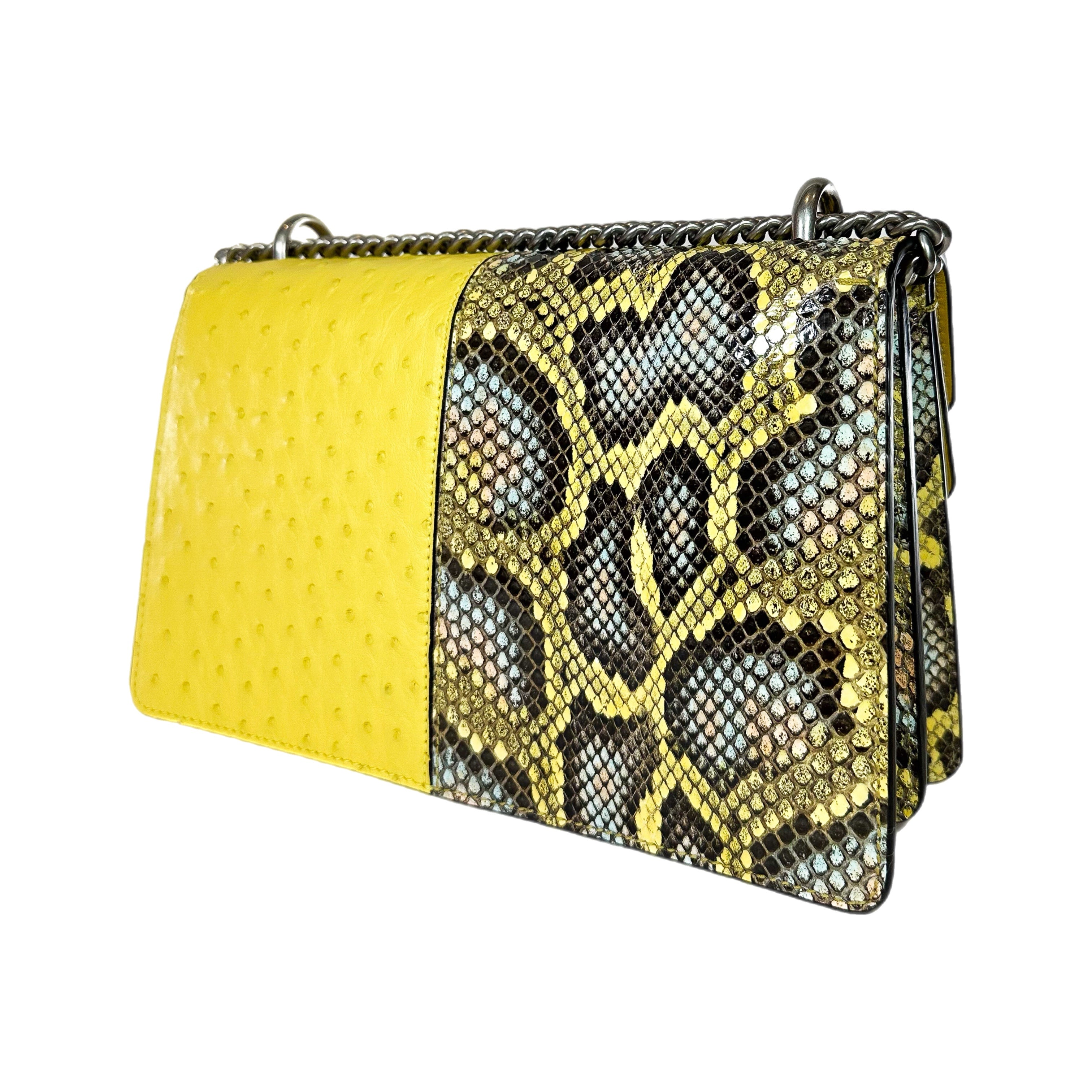 Gucci Small Yellow Python Ostrich Dionysus