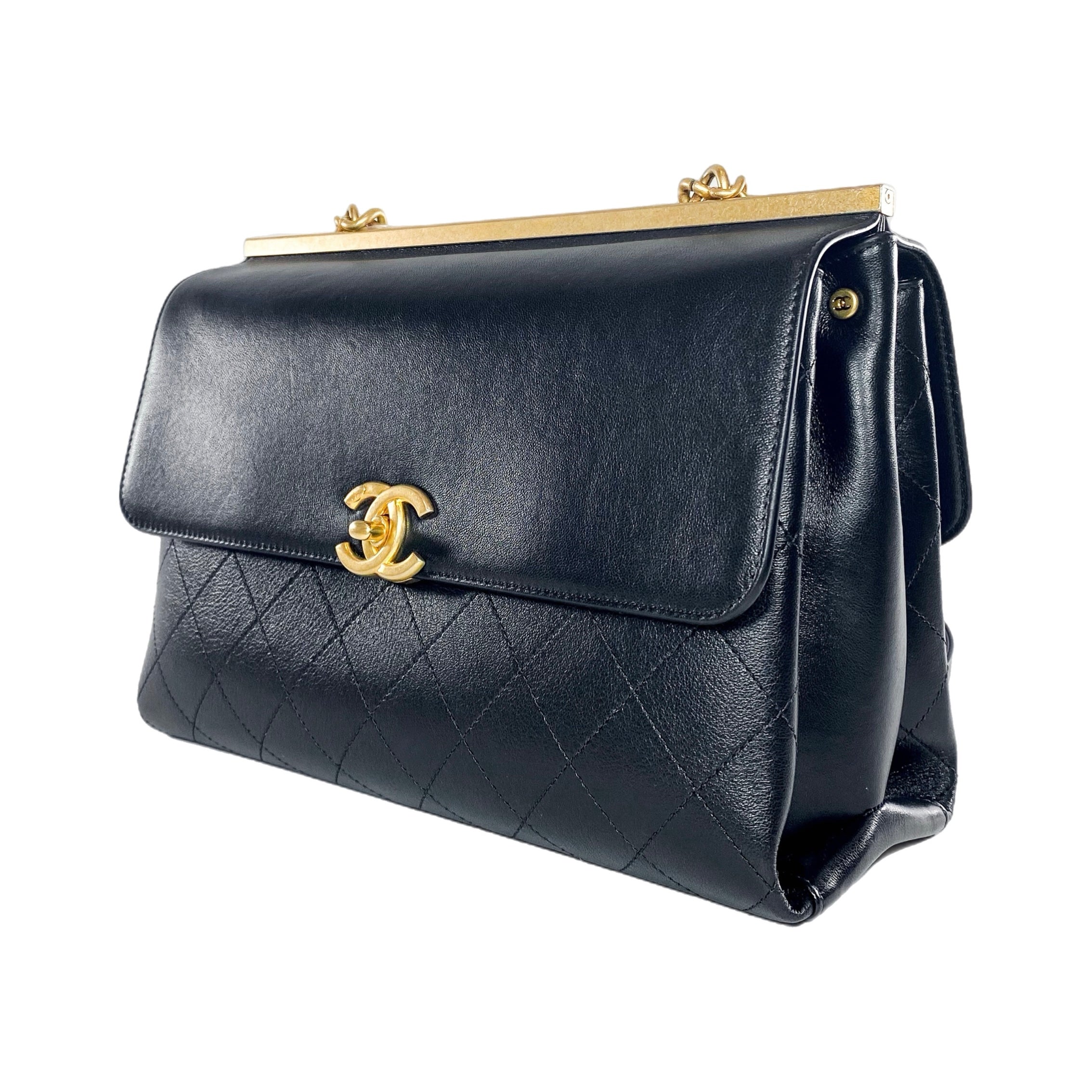 Chanel Black Coco Luxe Two Pocket Flap Bag