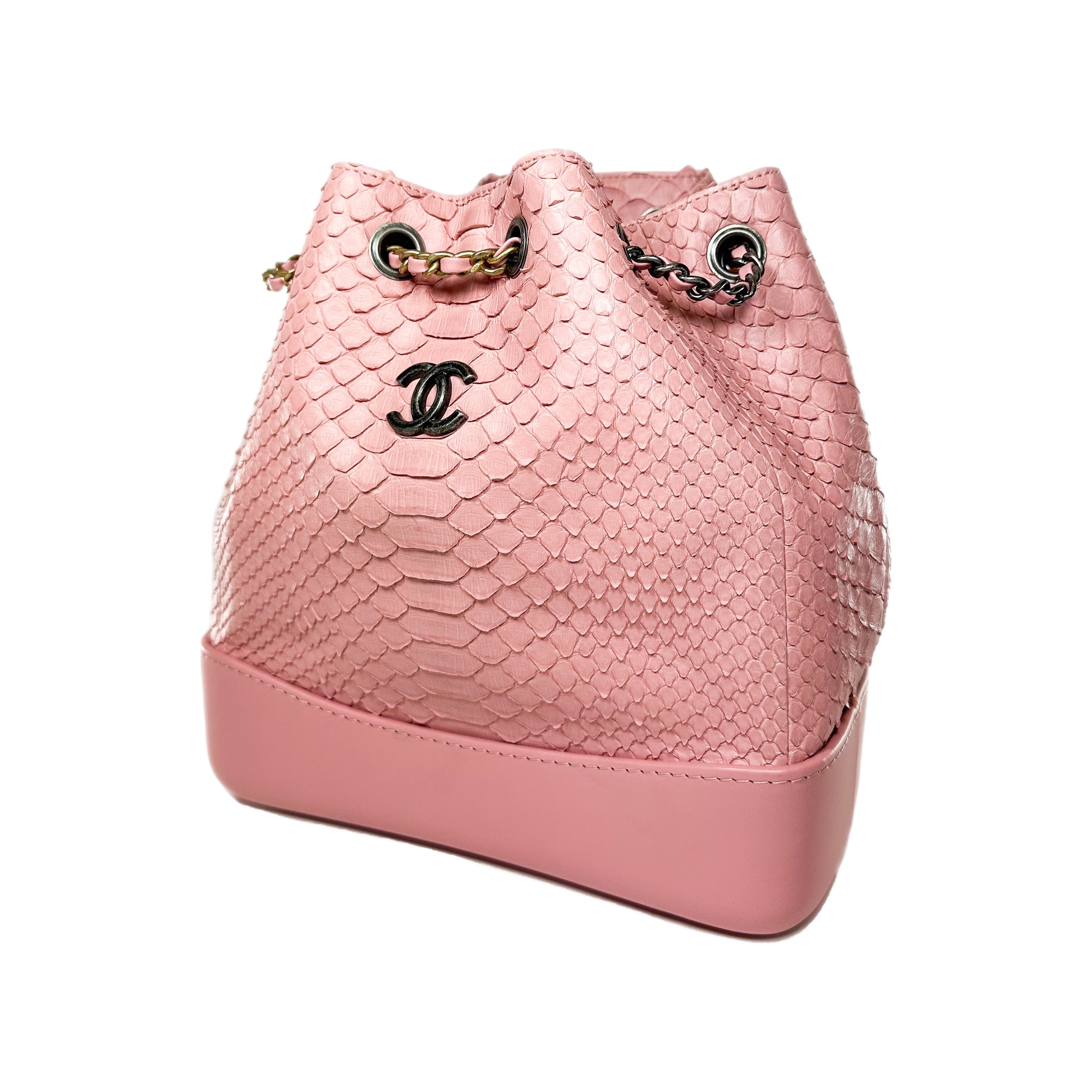 Chanel Light Pink Python Gabrielle Small Backpack