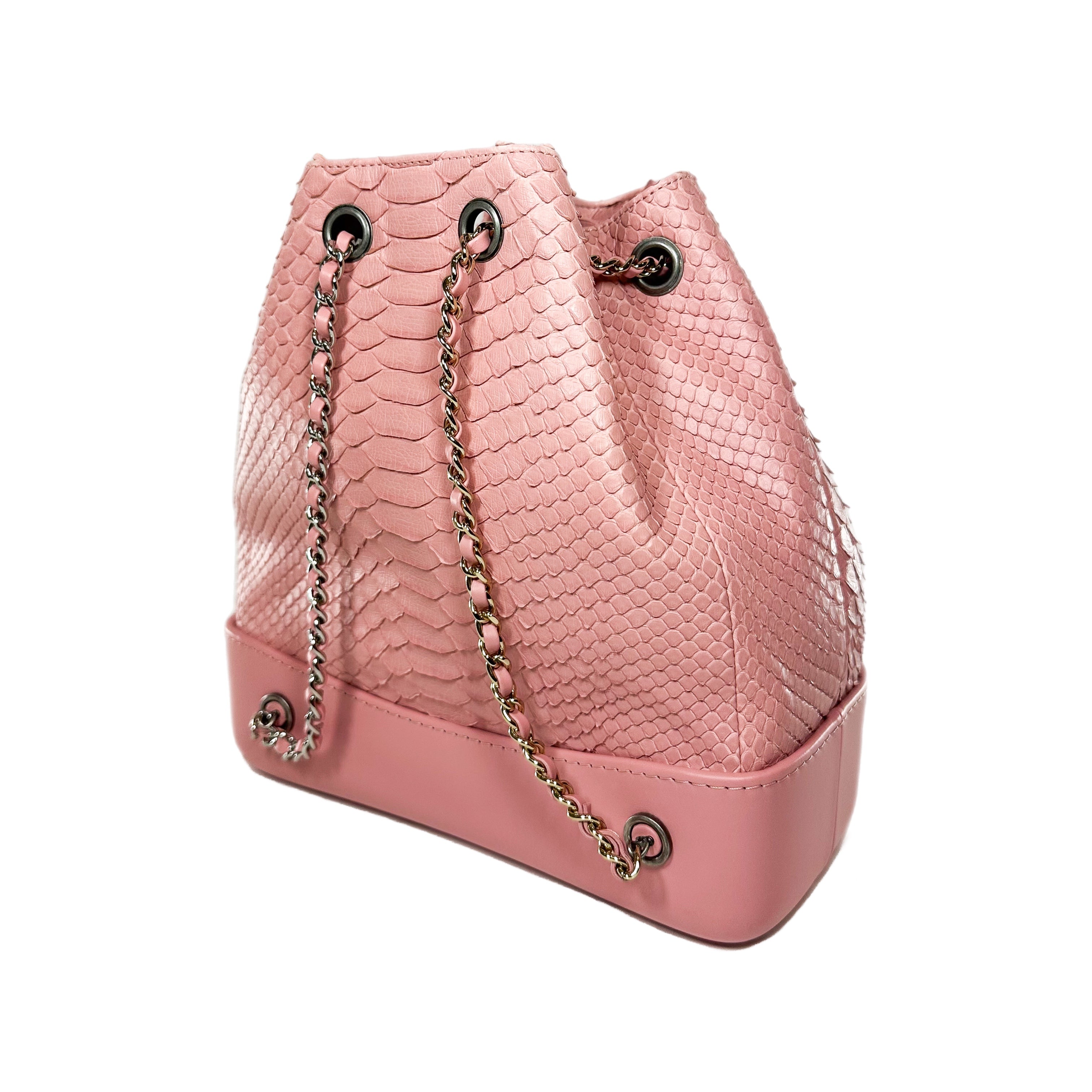 Chanel Light Pink Python Gabrielle Small Backpack