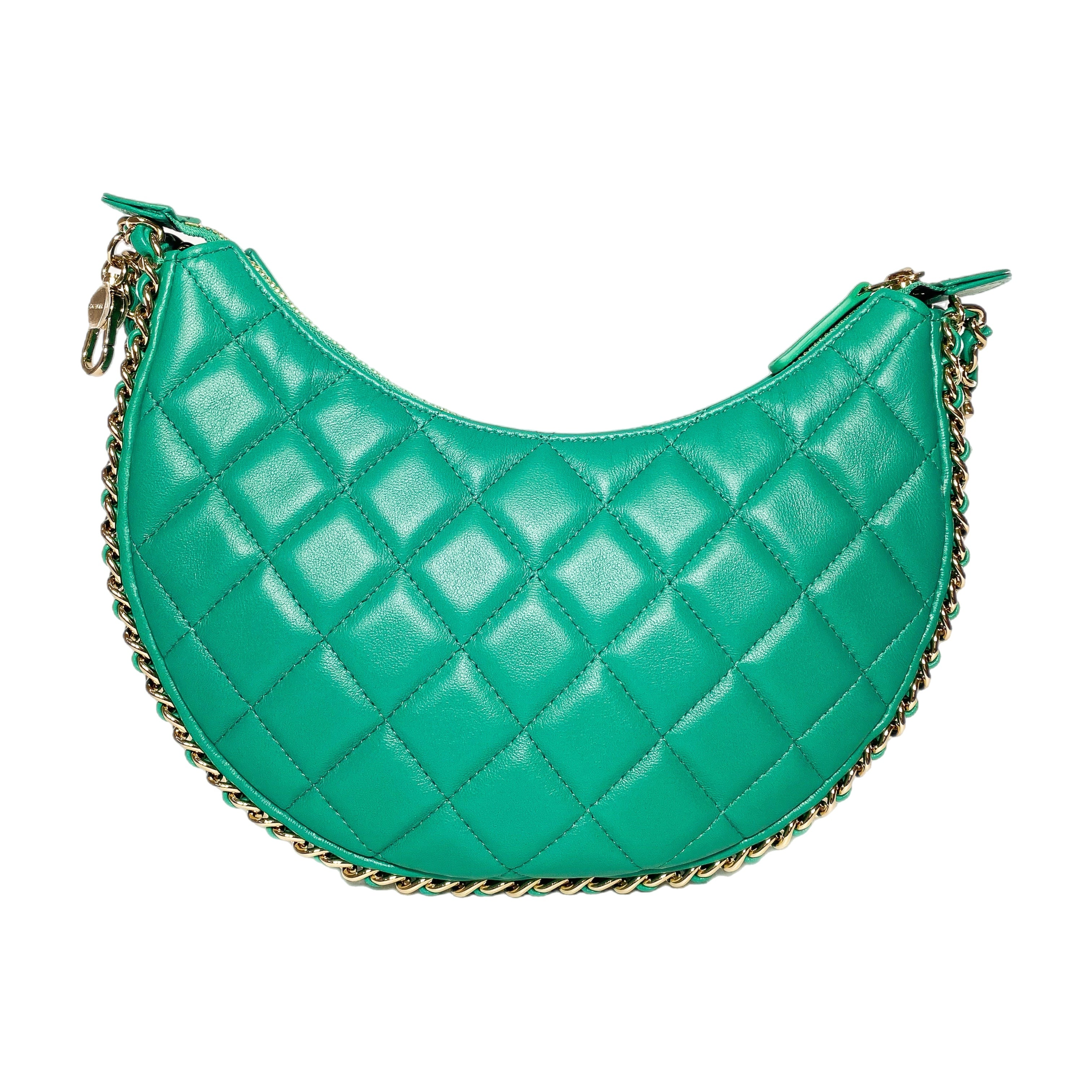 Chanel Small Green Quilted Hobo Bag