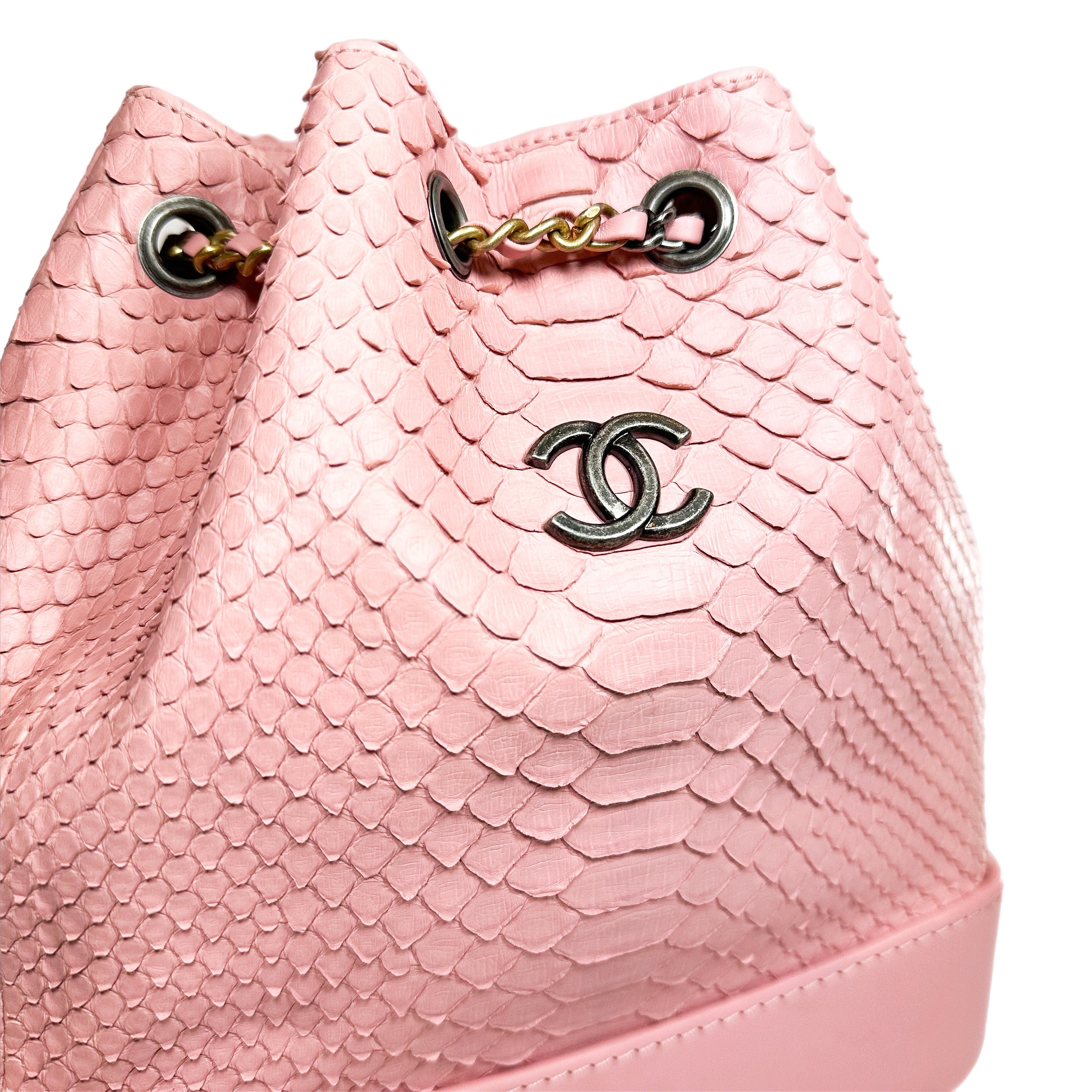 Chanel Light Pink Python Gabrielle Small Backpack