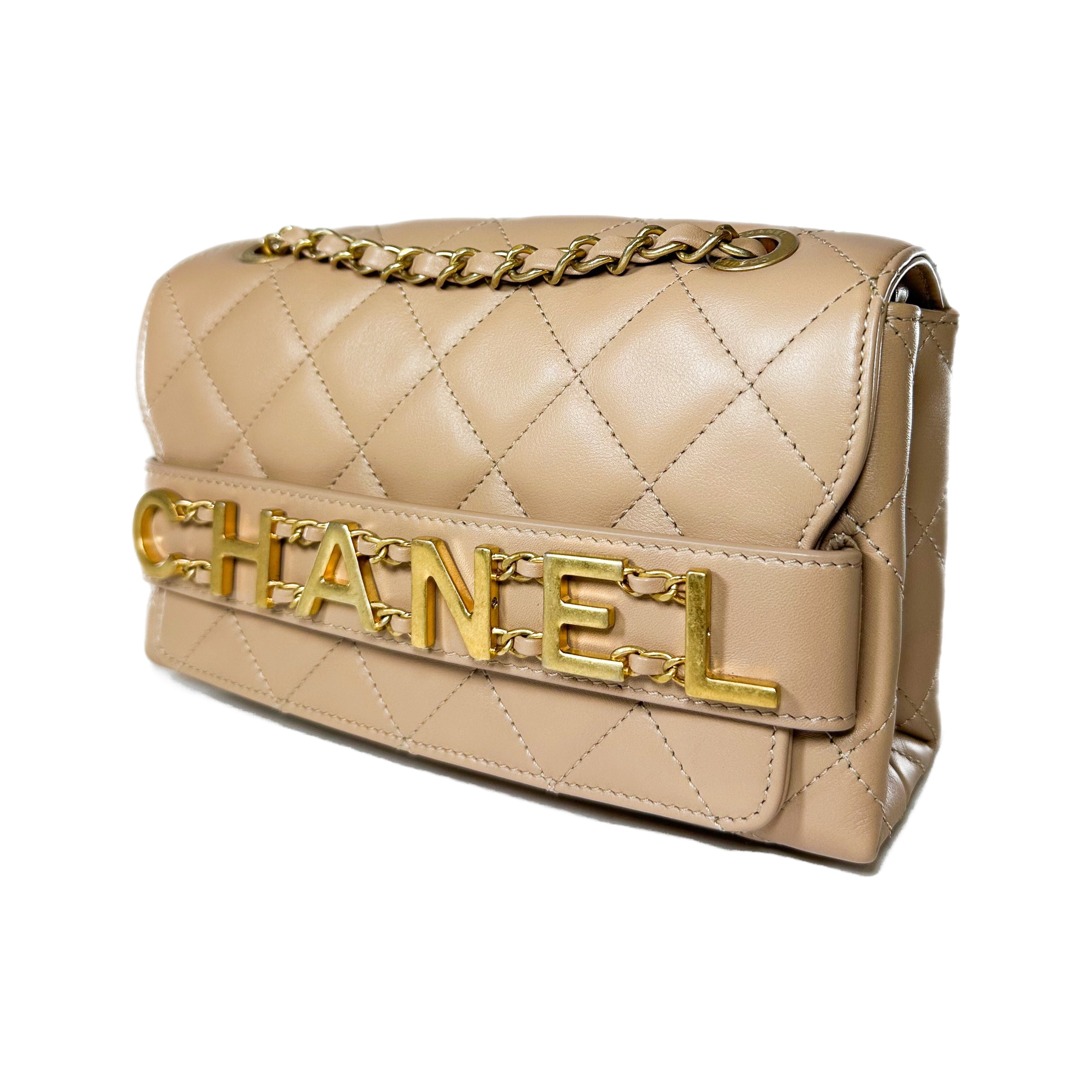 Chanel Beige Enchained Flap Bag