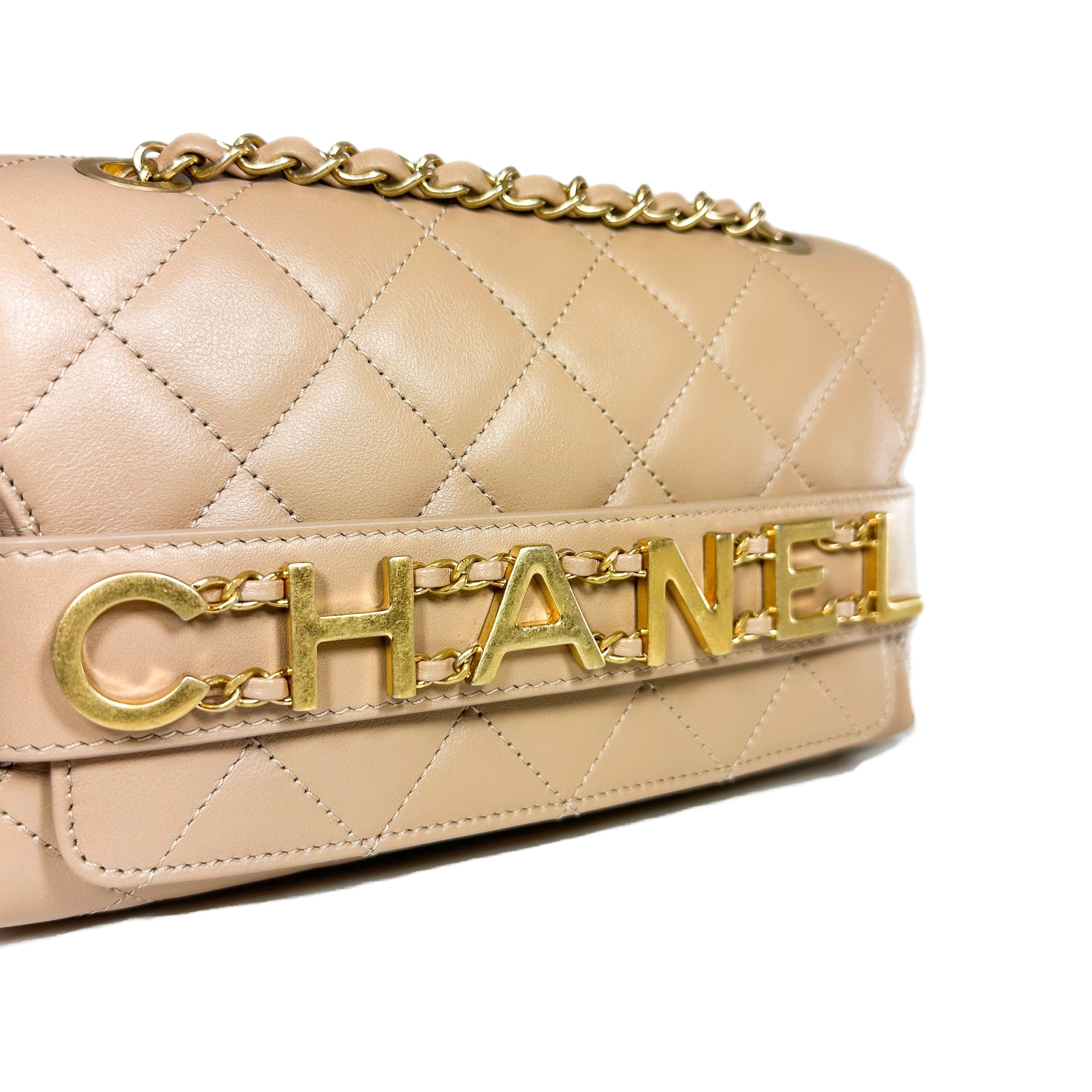 Chanel Beige Enchained Flap Bag