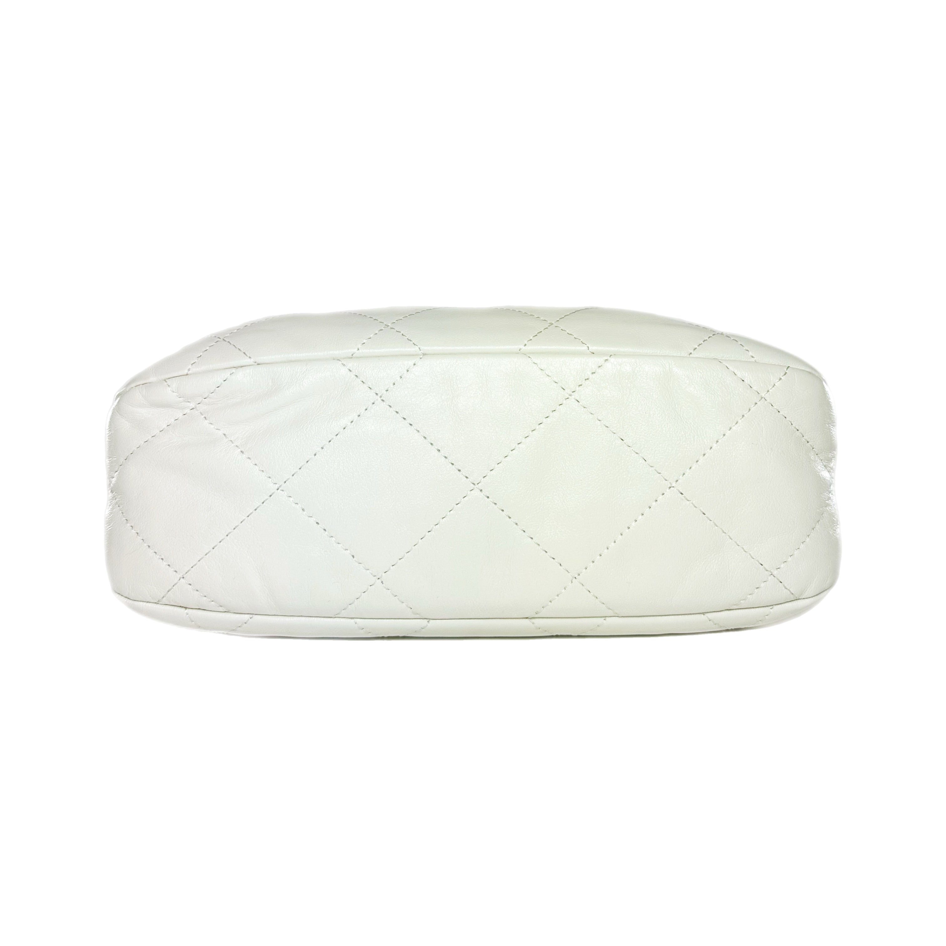 Chanel White Quilted Daily Hobo Bag