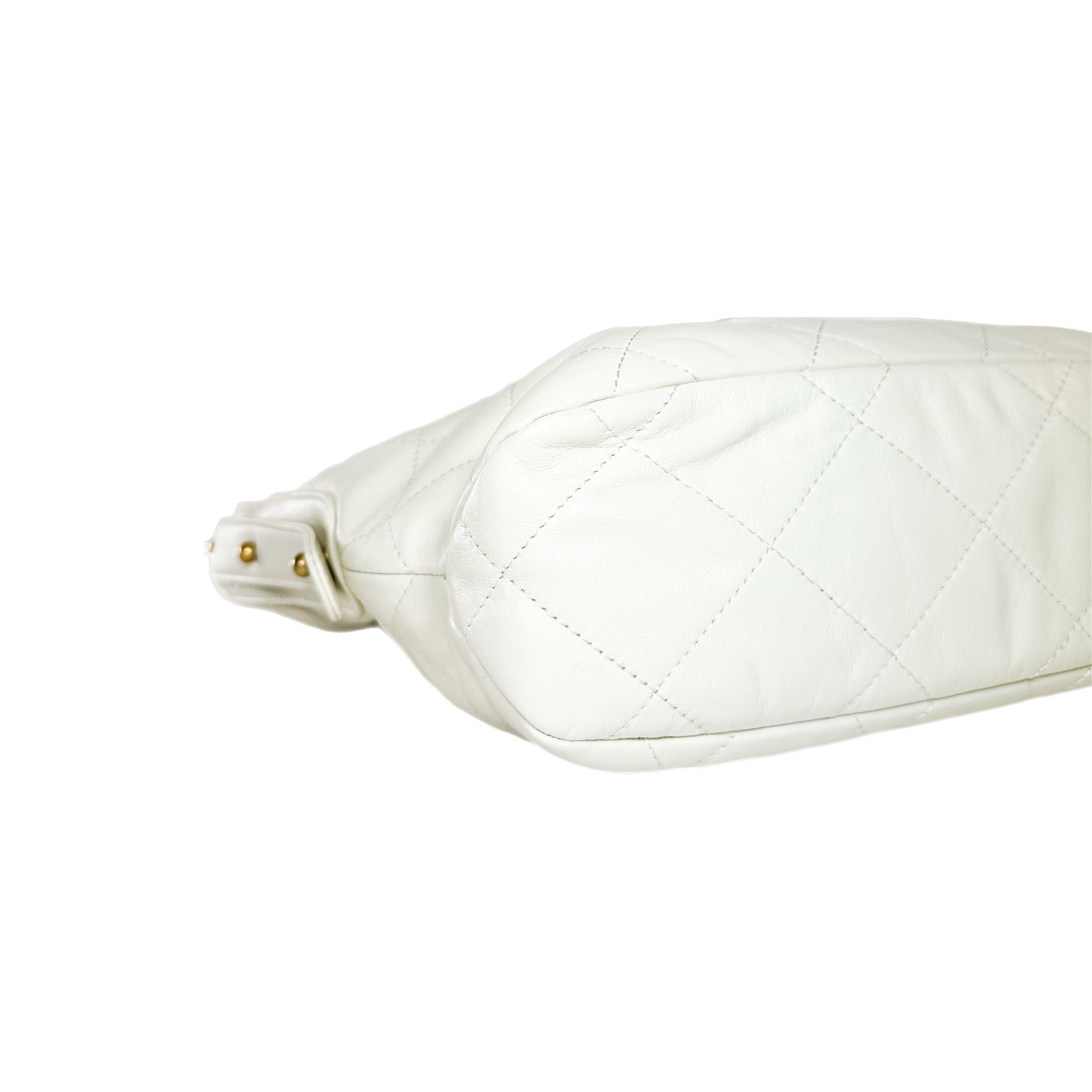 Chanel White Quilted Daily Hobo Bag