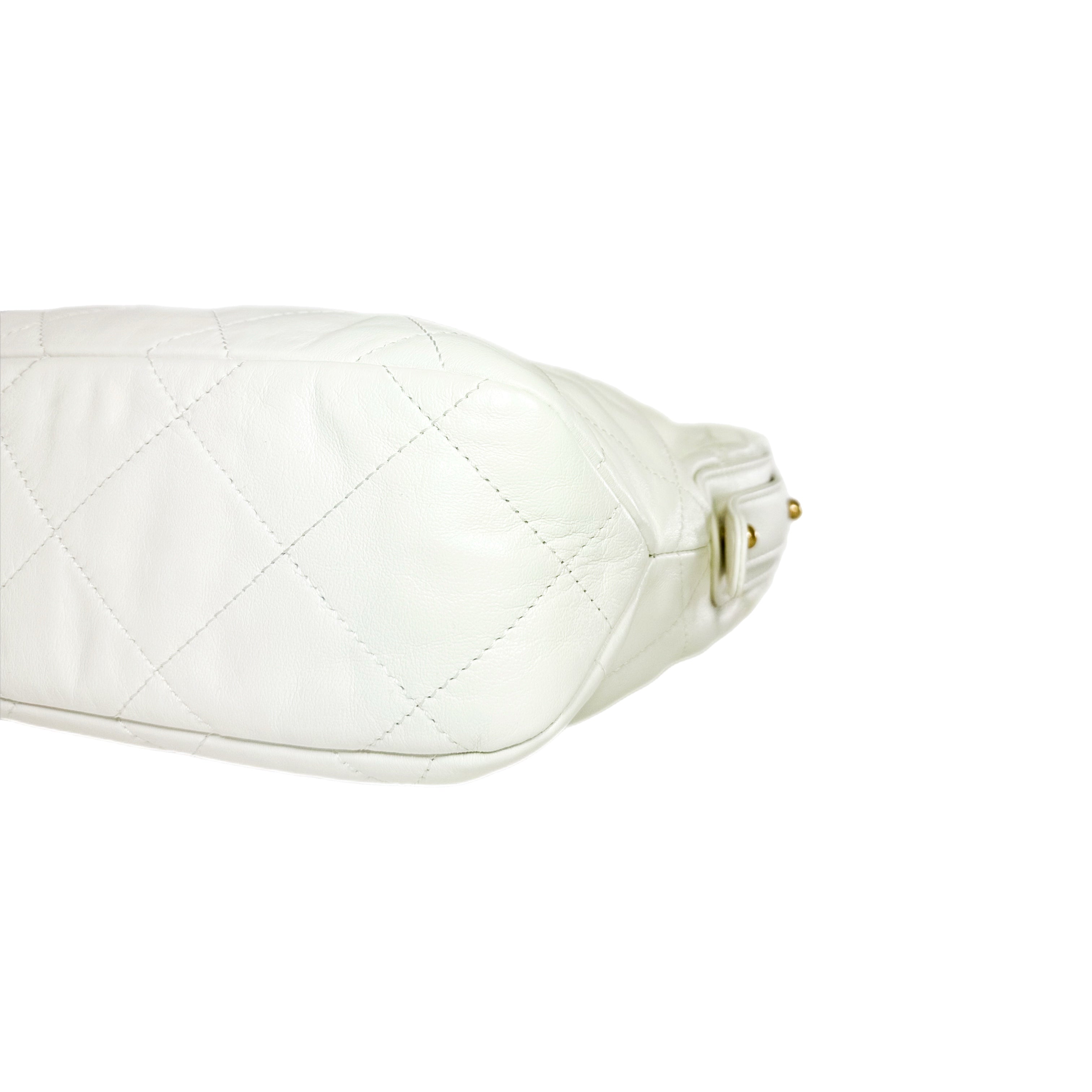 Chanel White Quilted Daily Hobo Bag