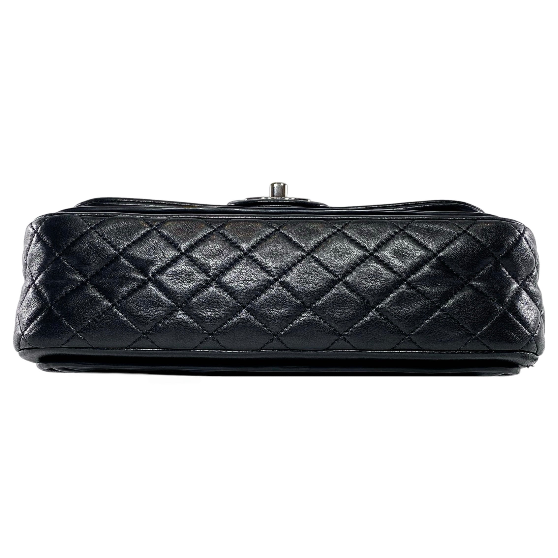 Chanel Black Patent Lambskin Medium Twist Flap Bag