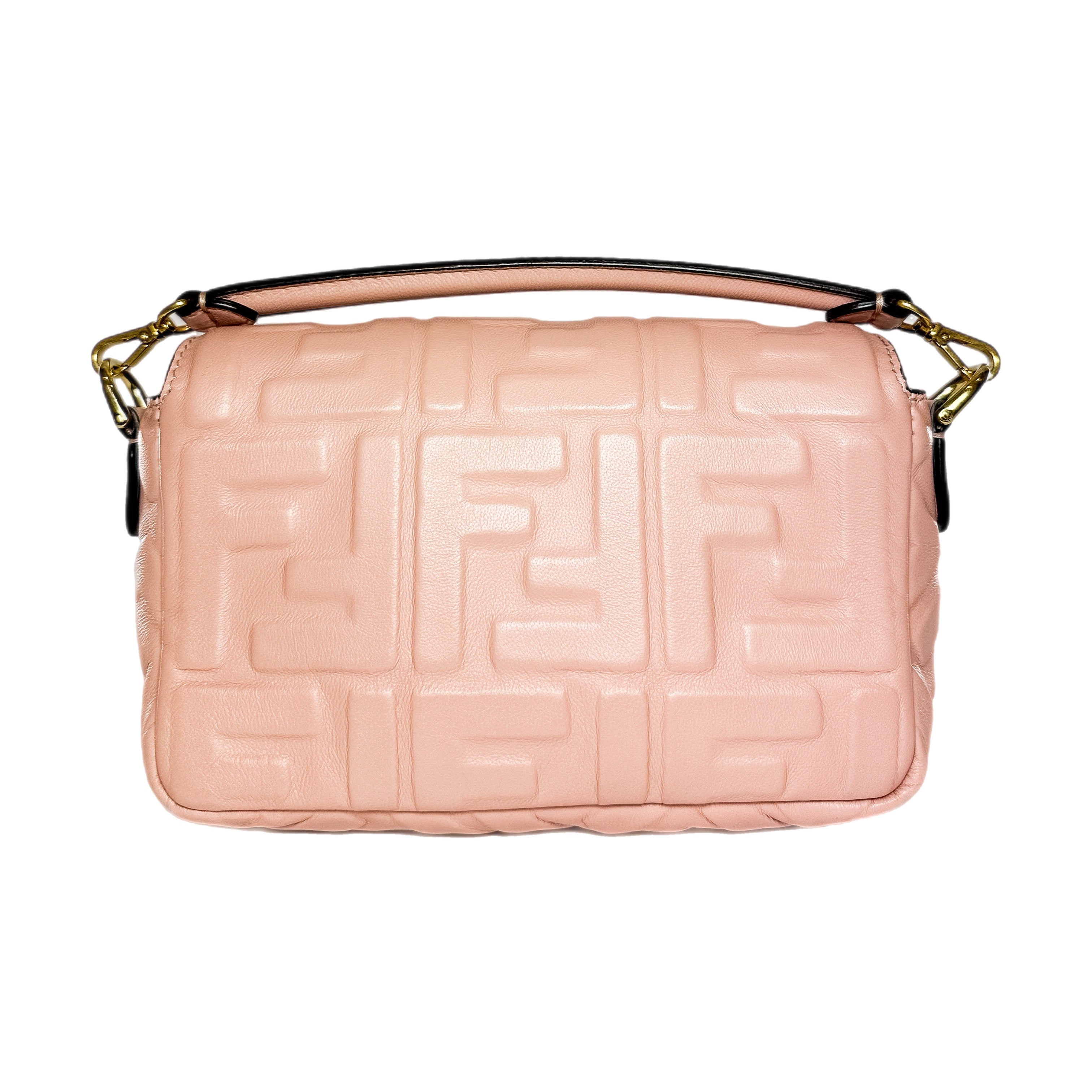 Fendi Rosa Bourbon Small Embossed Baguette