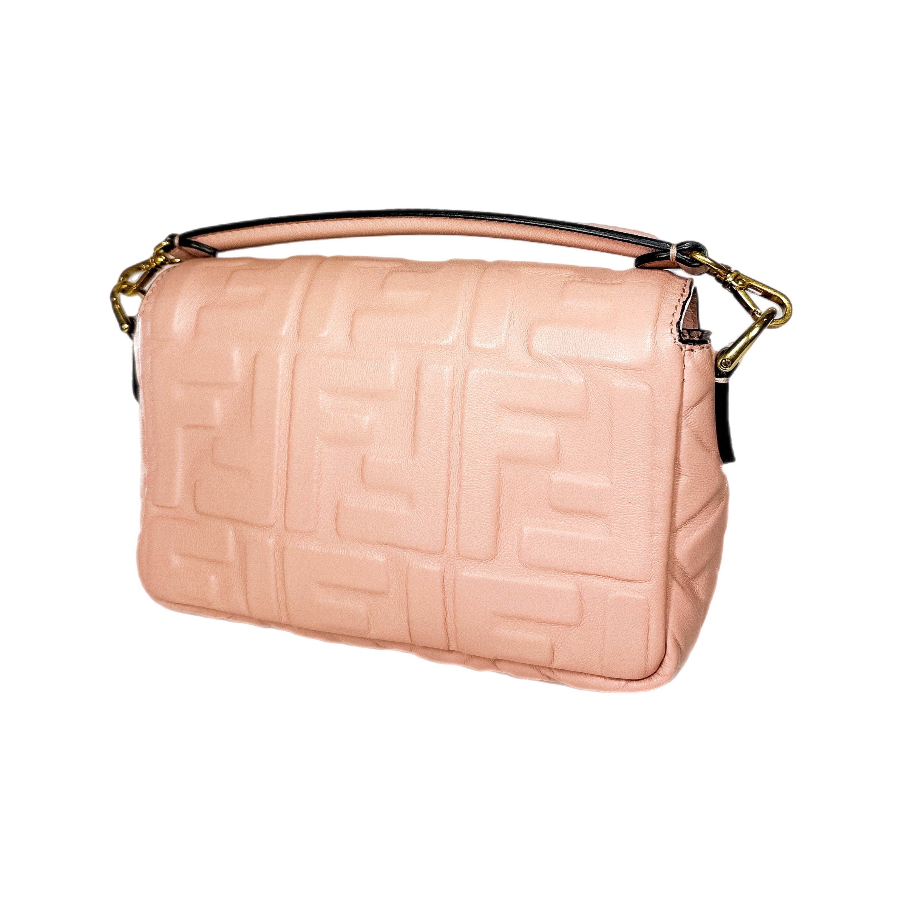 Fendi Rosa Bourbon Small Embossed Baguette