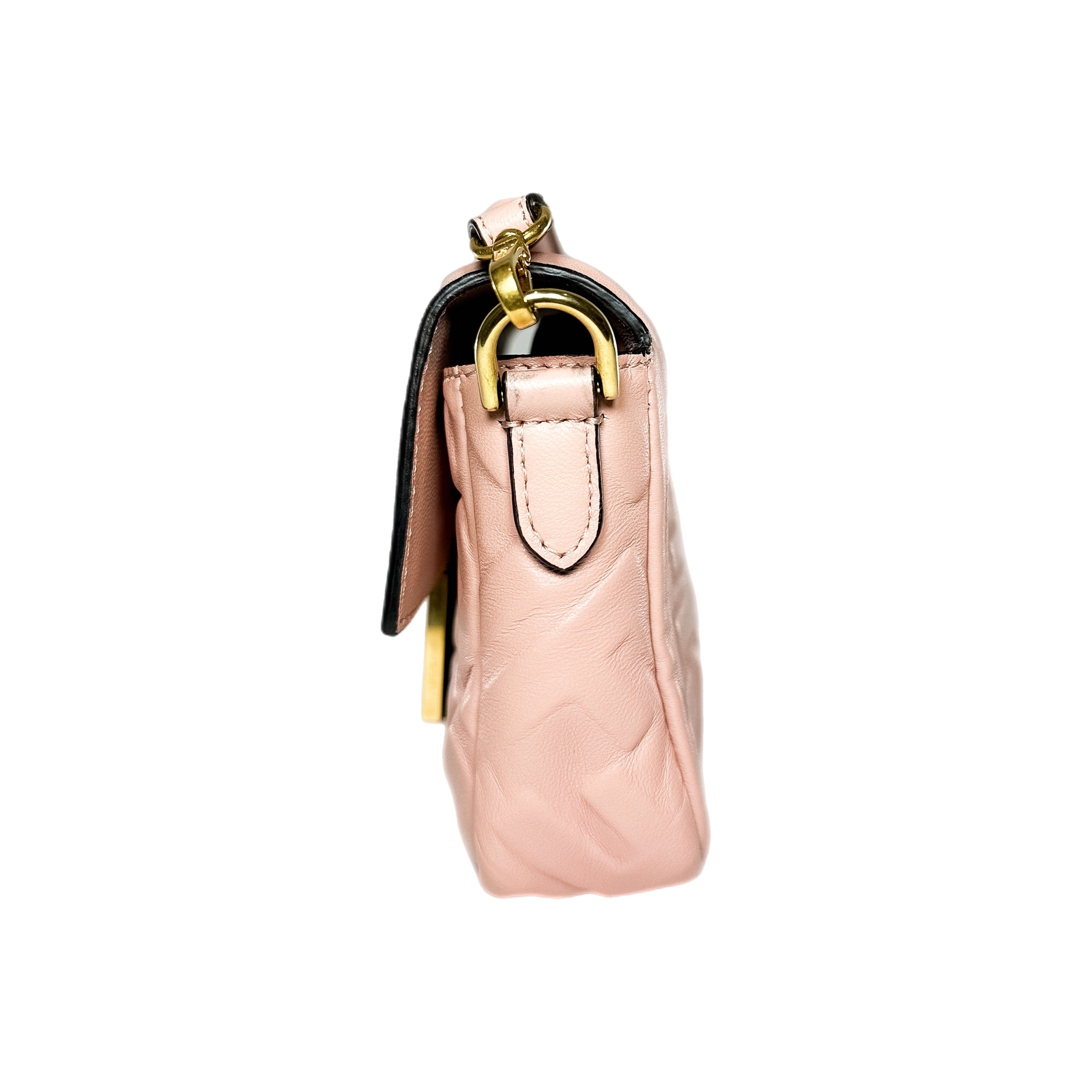 Fendi Rosa Bourbon Small Embossed Baguette