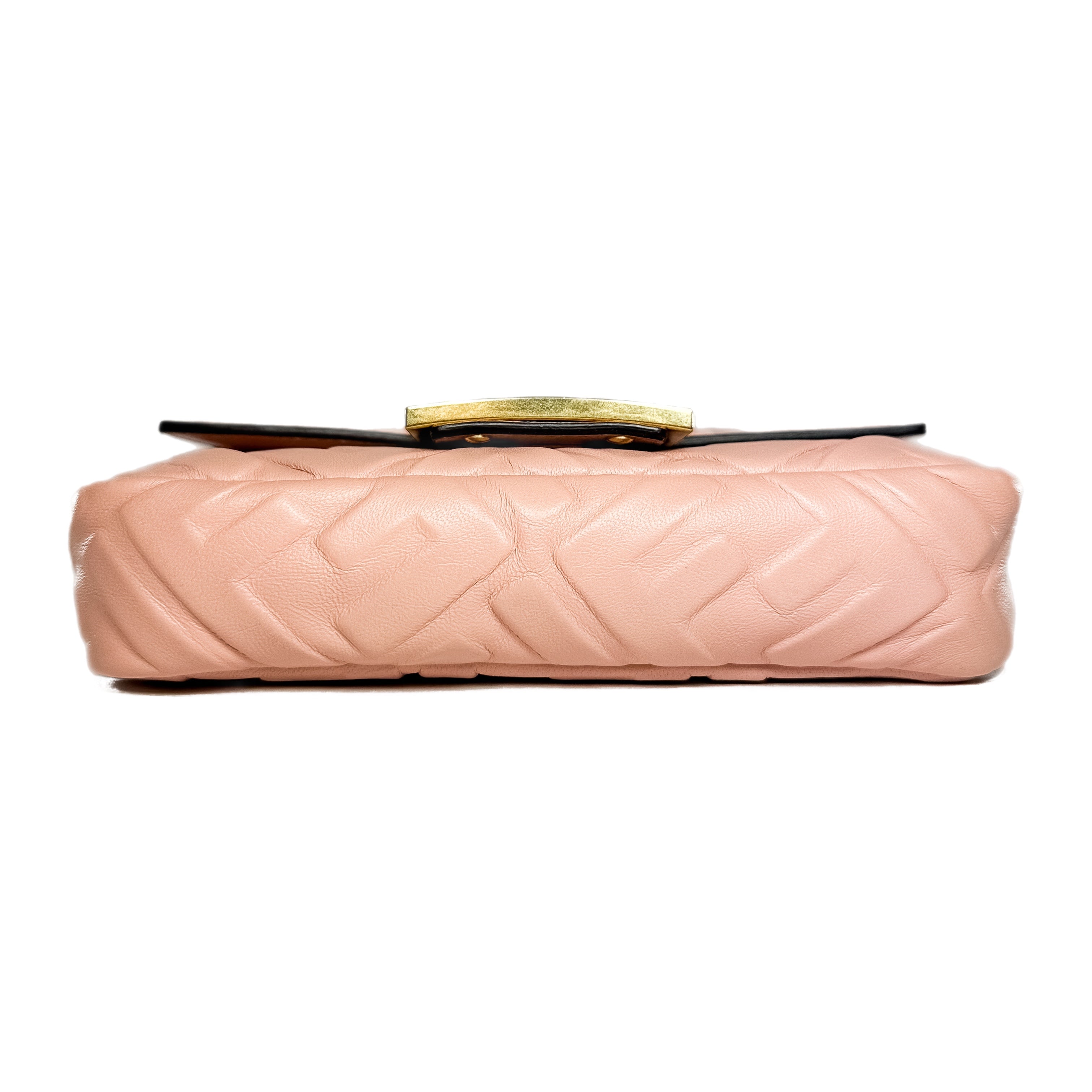 Fendi Rosa Bourbon Small Embossed Baguette