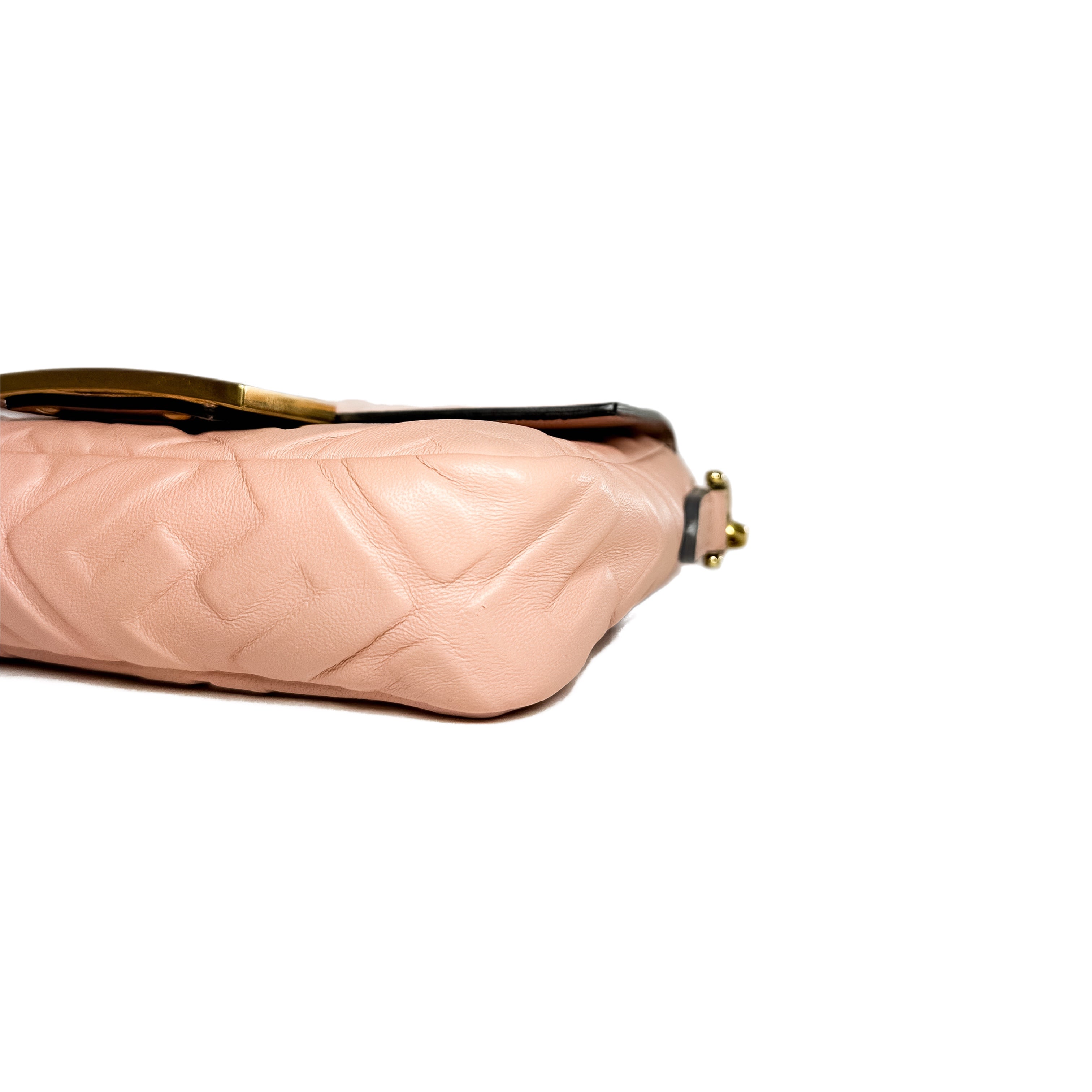 Fendi Rosa Bourbon Small Embossed Baguette