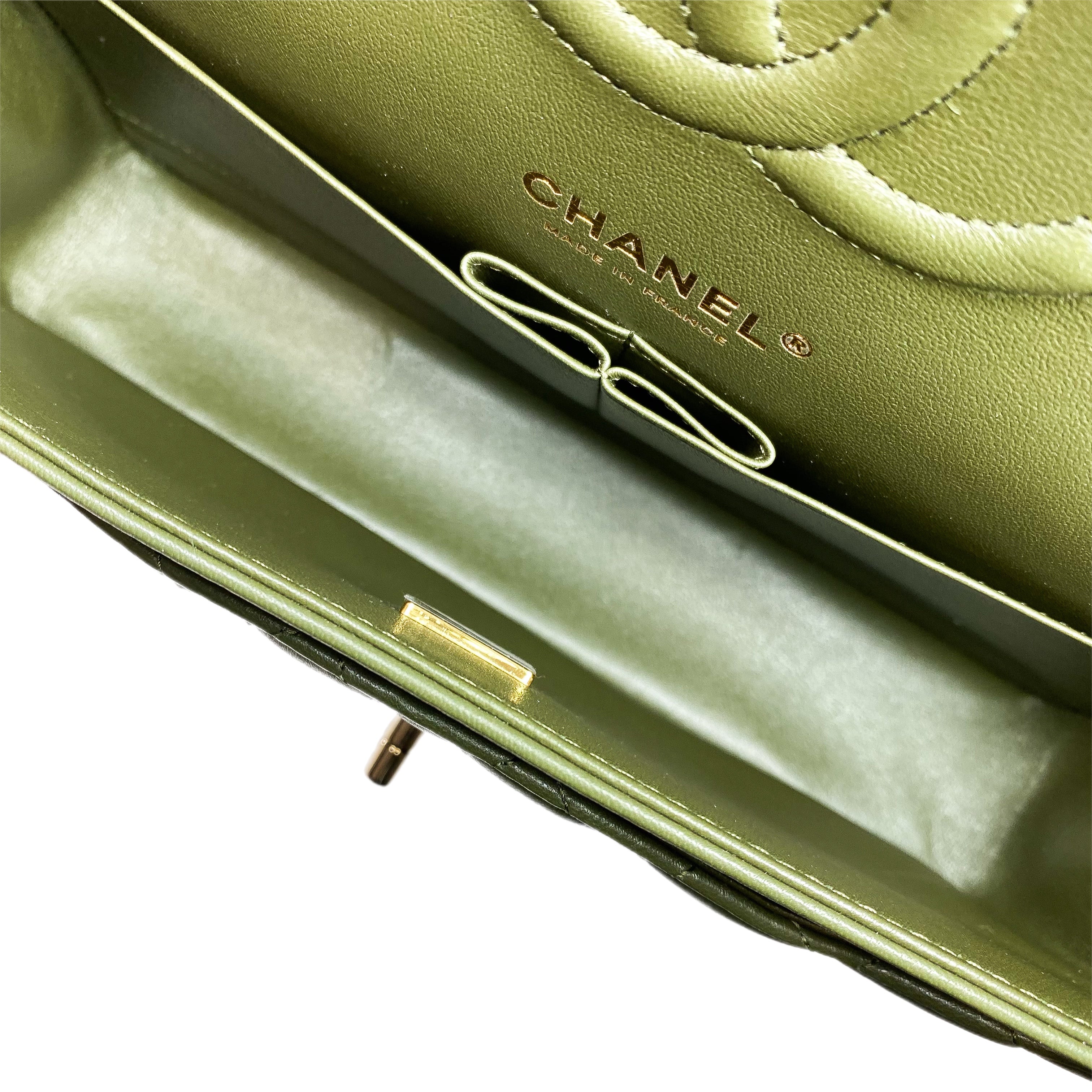 Chanel Olive Medium Double Flap Bag