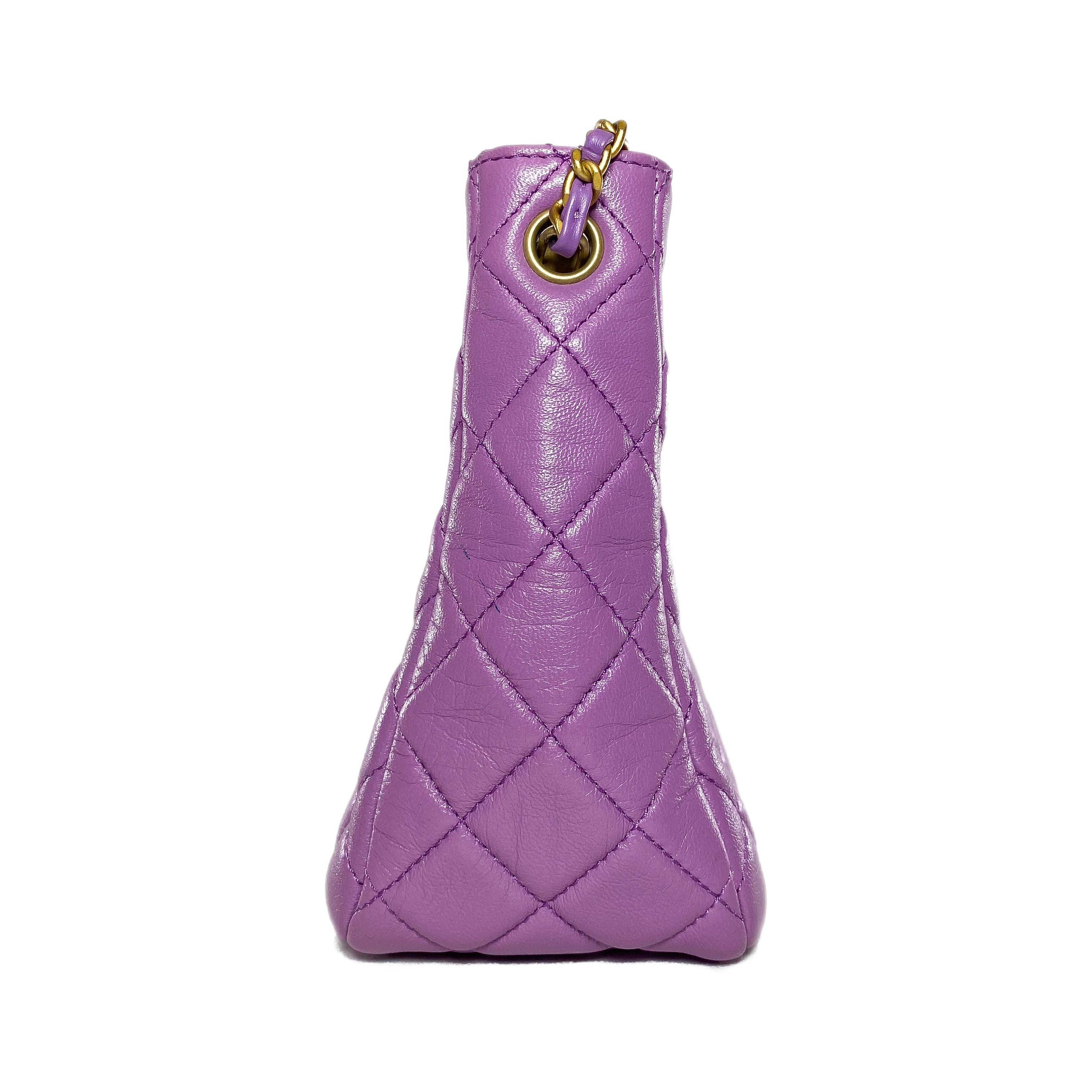 Chanel Small Quilted Purple Pearl Crush Hobo Bag