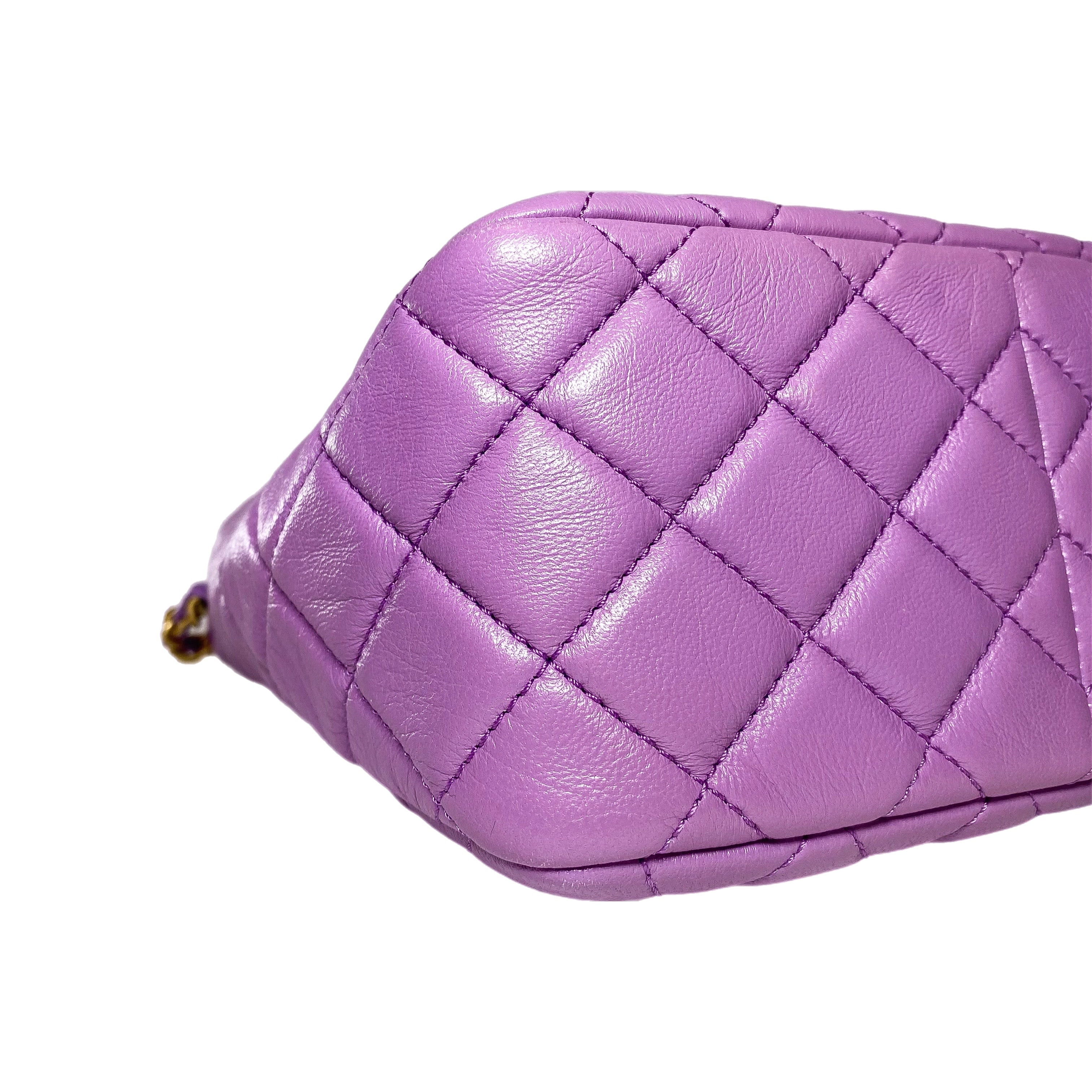 Chanel Small Quilted Purple Pearl Crush Hobo Bag