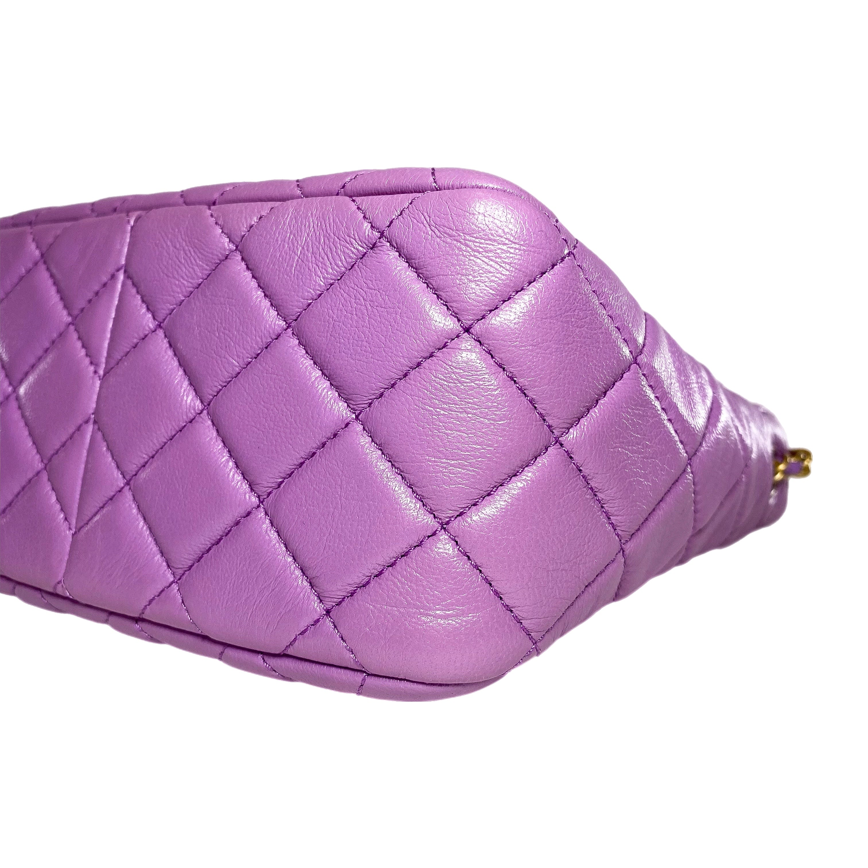 Chanel Small Quilted Purple Pearl Crush Hobo Bag