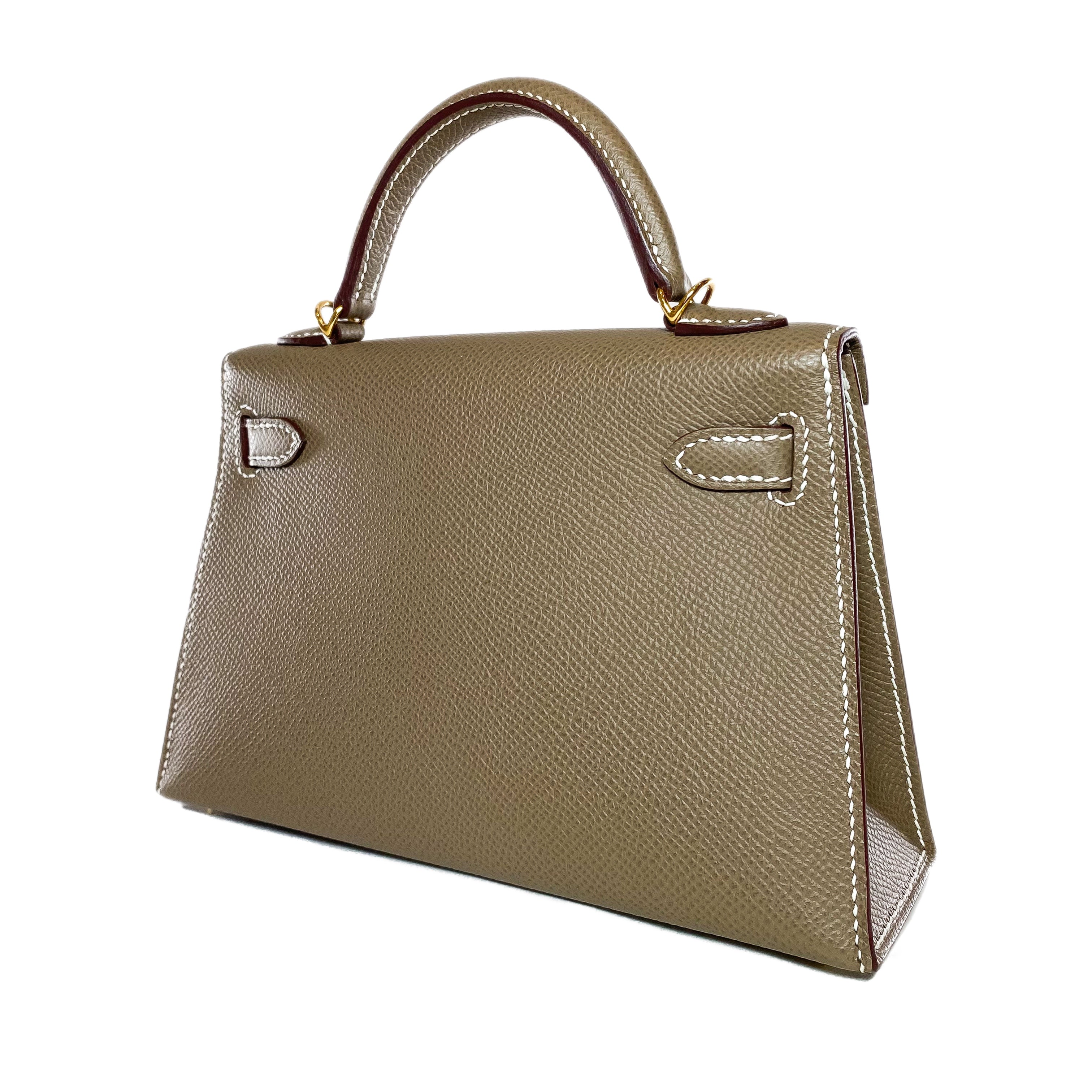 Hermes Mini Kelly 20 Etoupe Epsom Palladium Hardware