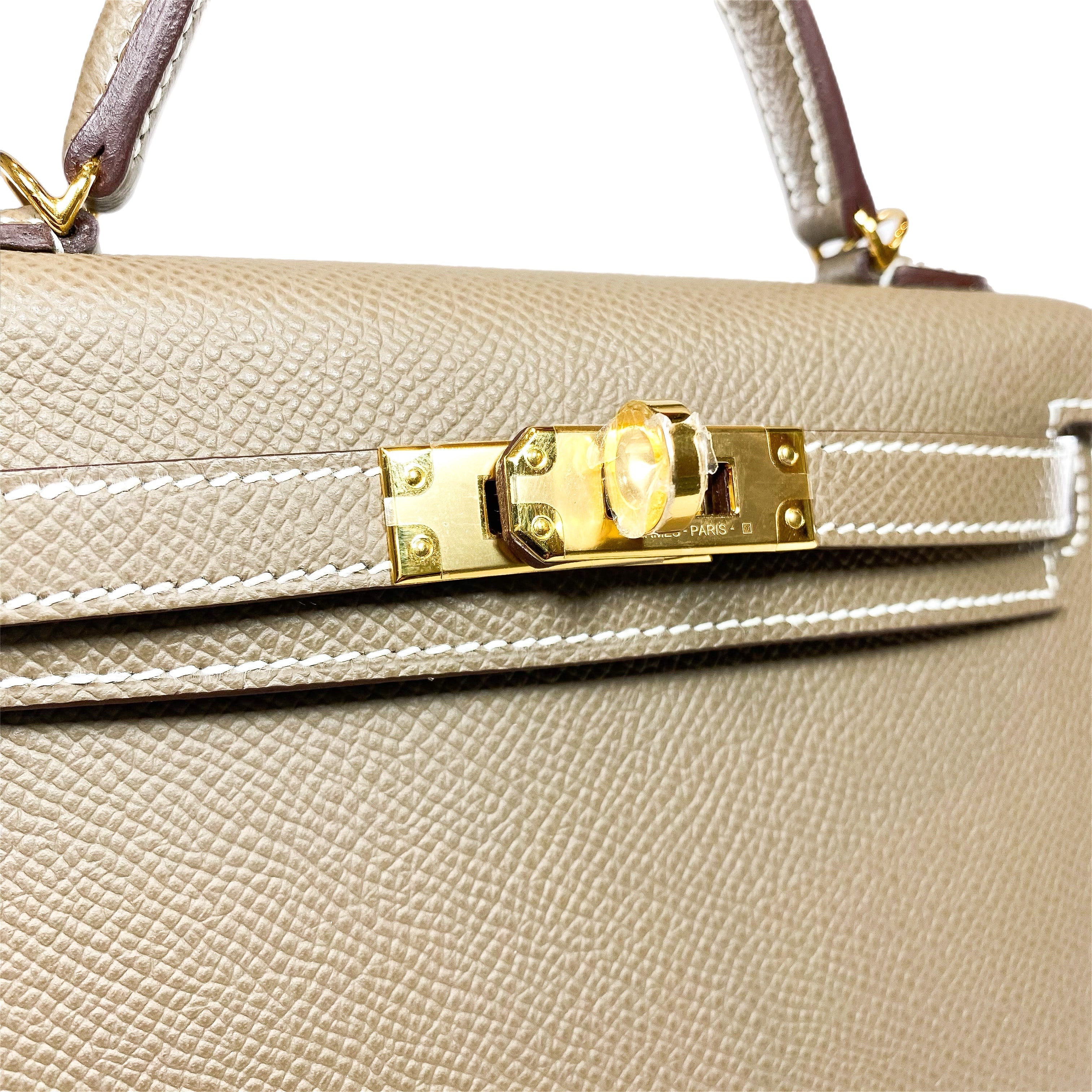 Hermes Mini Kelly 20 Etoupe Epsom Palladium Hardware