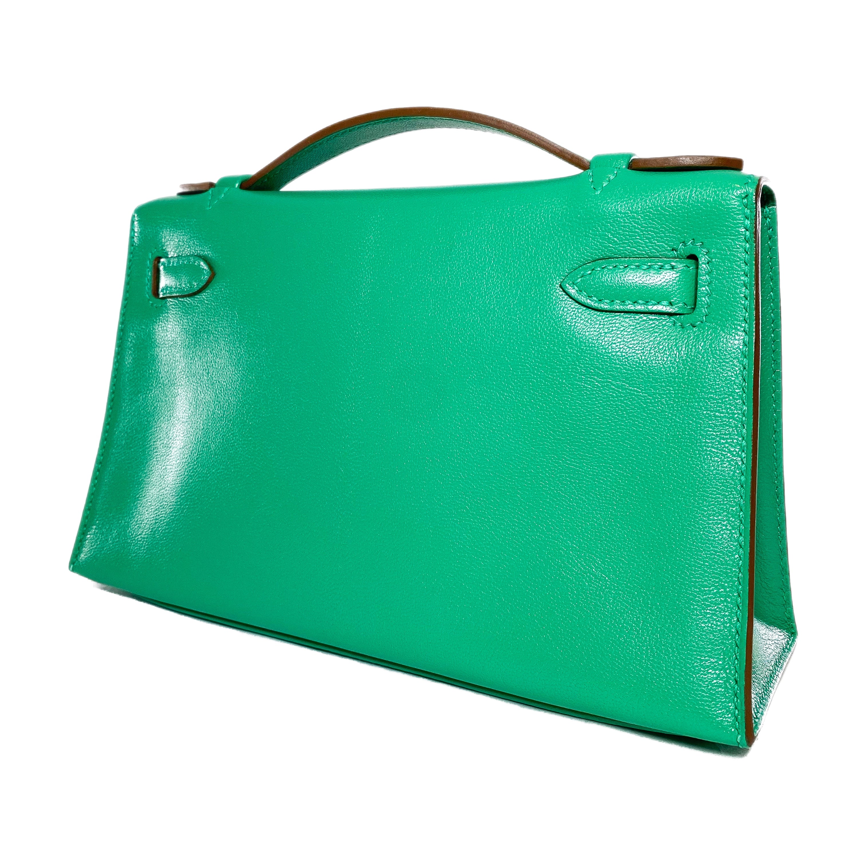 Hermes Kelly Pochette Menthe Chamkila Palladium Hardware