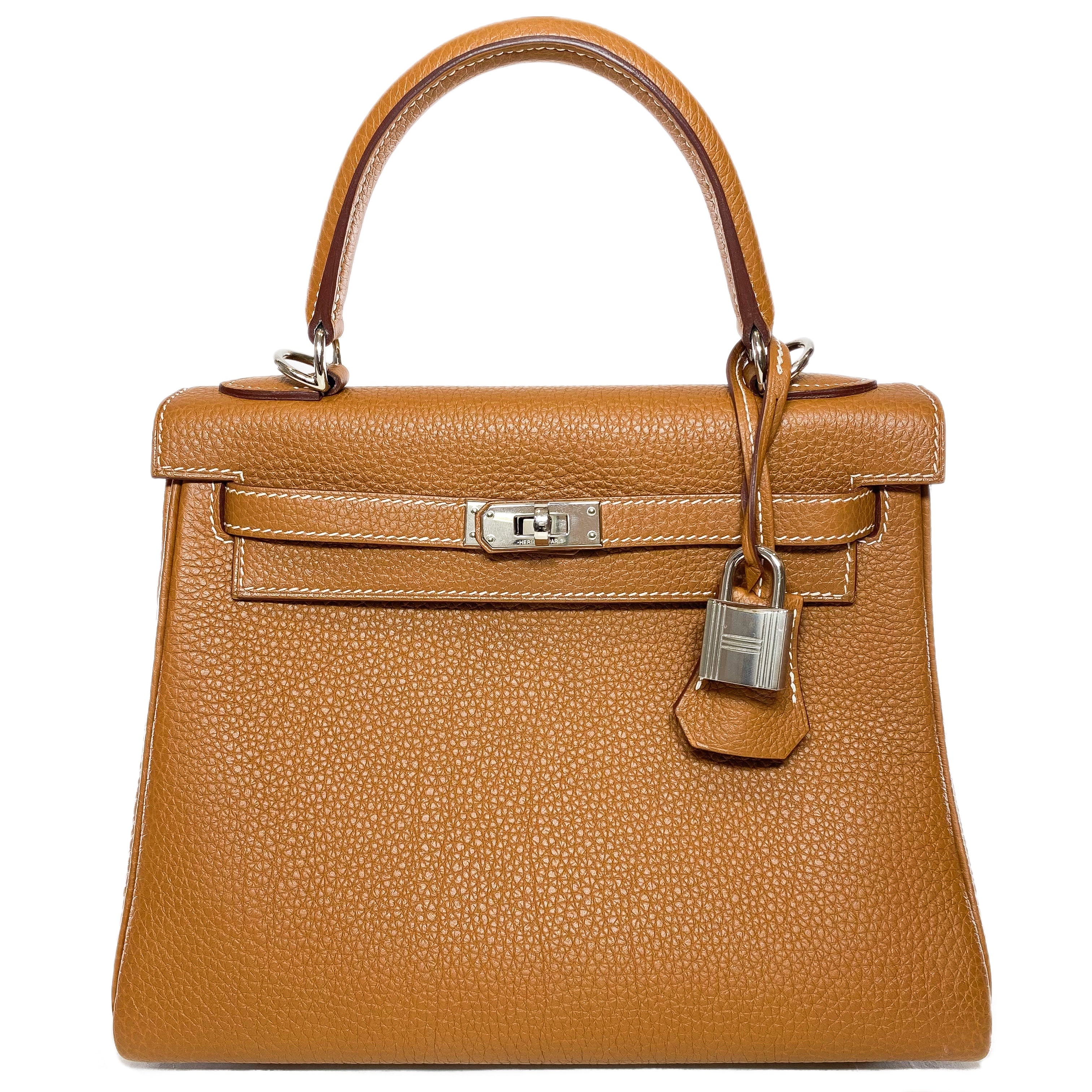 Hermes Kelly 25 Gold Togo Palladium Hardware