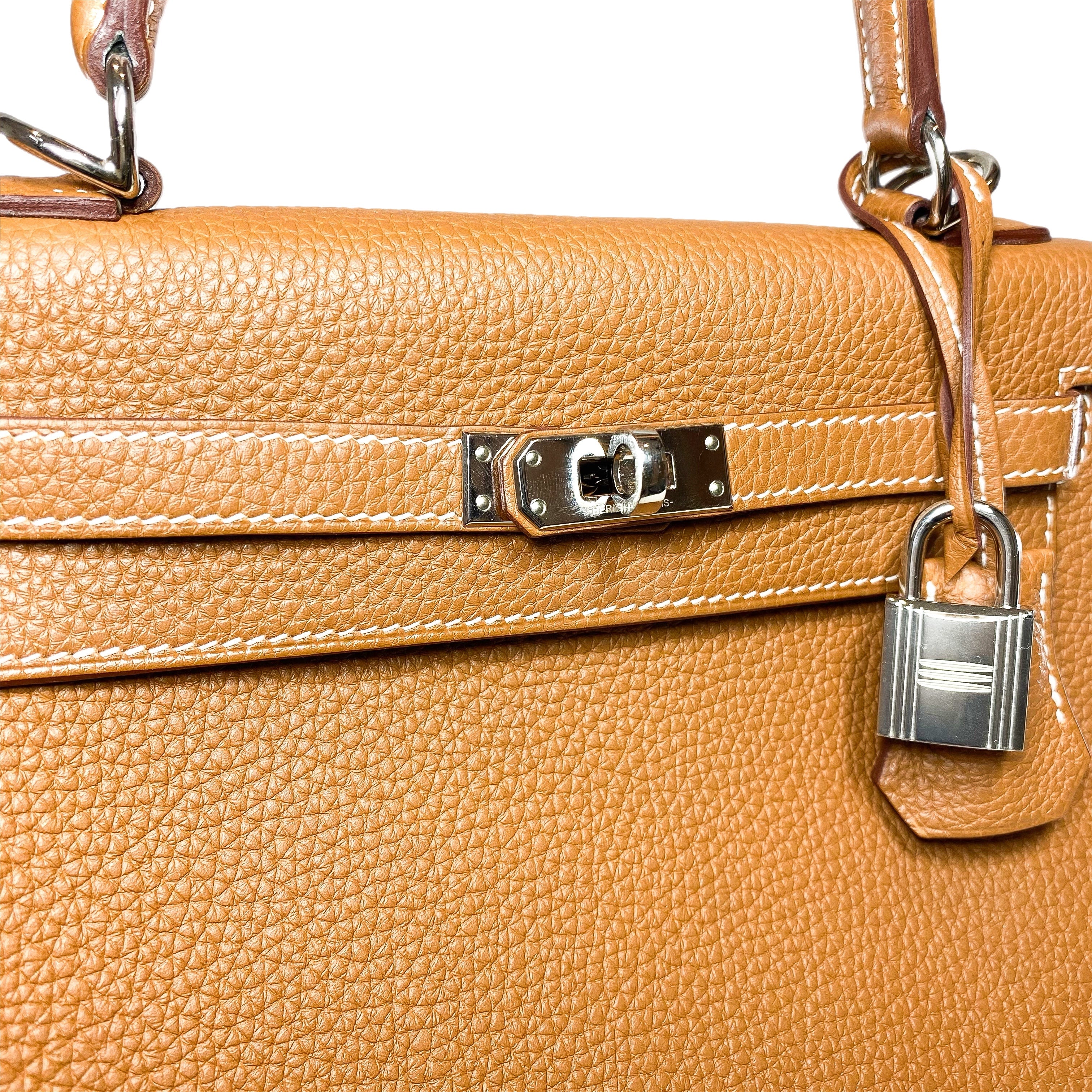 Hermes Kelly 25 Gold Togo Palladium Hardware