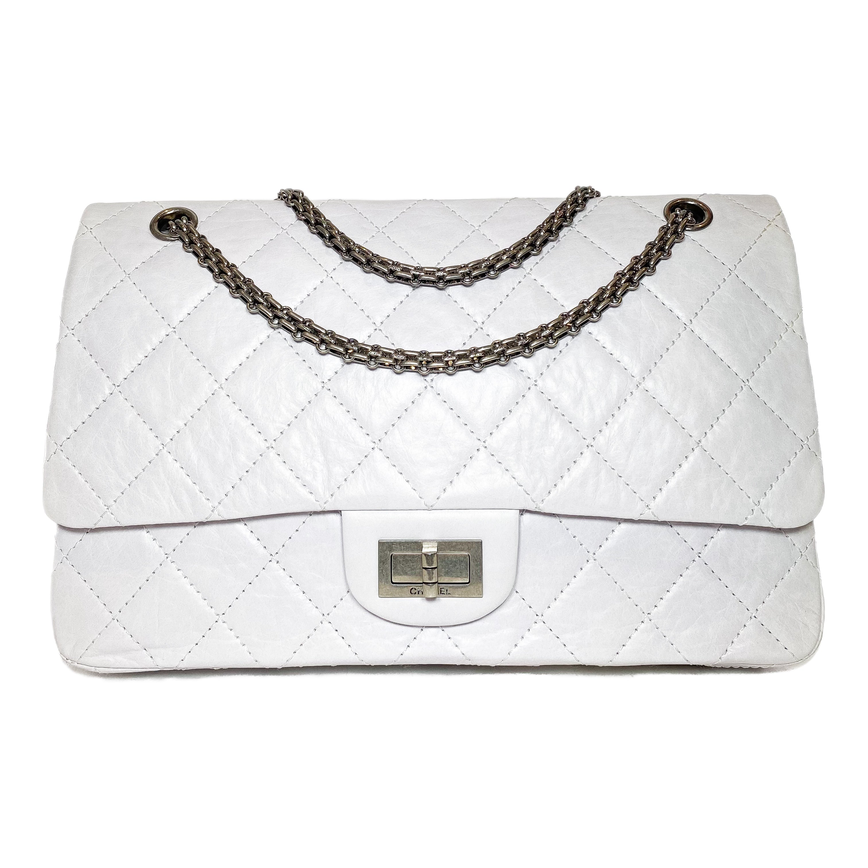 Chanel White 2.55 Reissue 227 Flap Bag