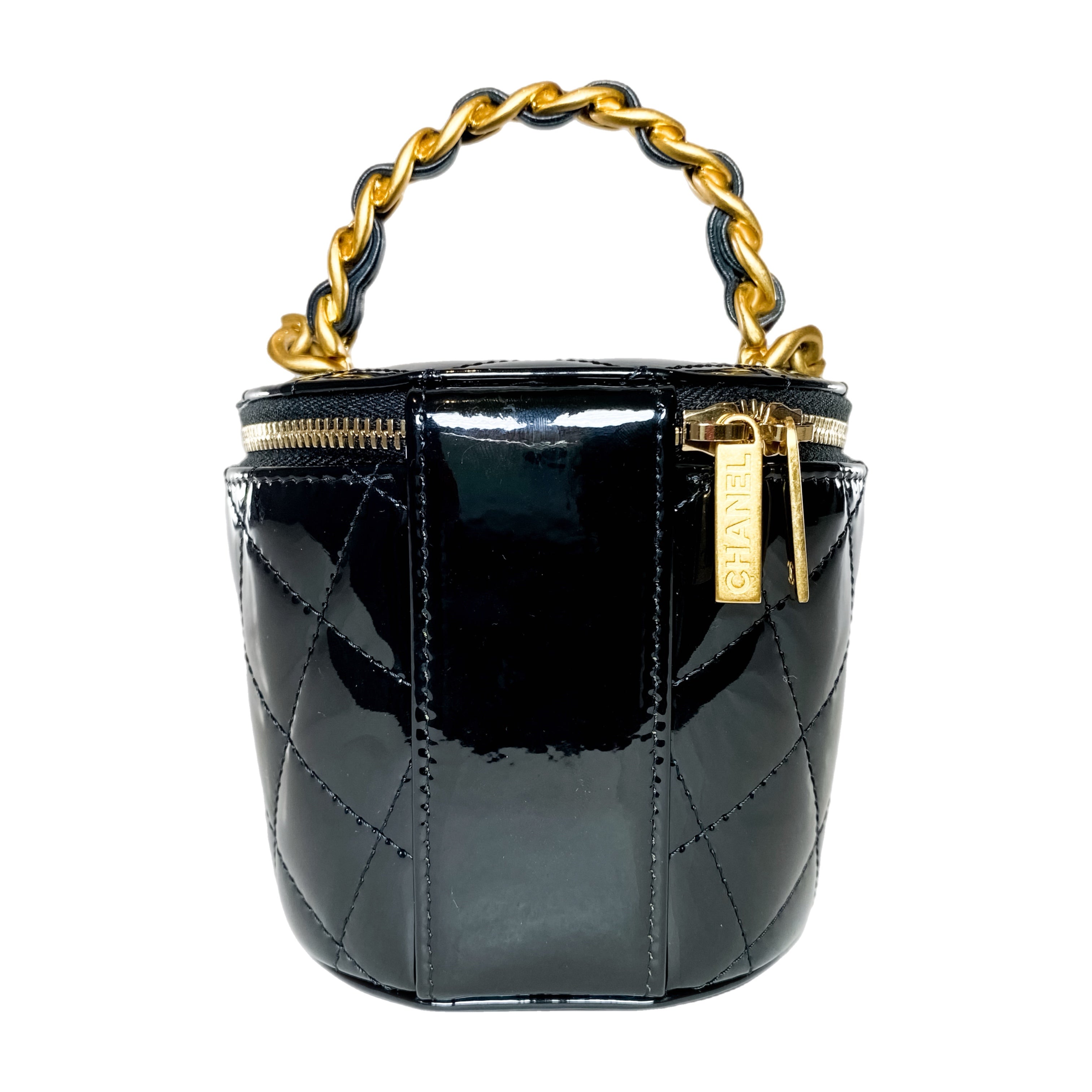 Chanel Black Afternoon Tea Patent Vanity Case