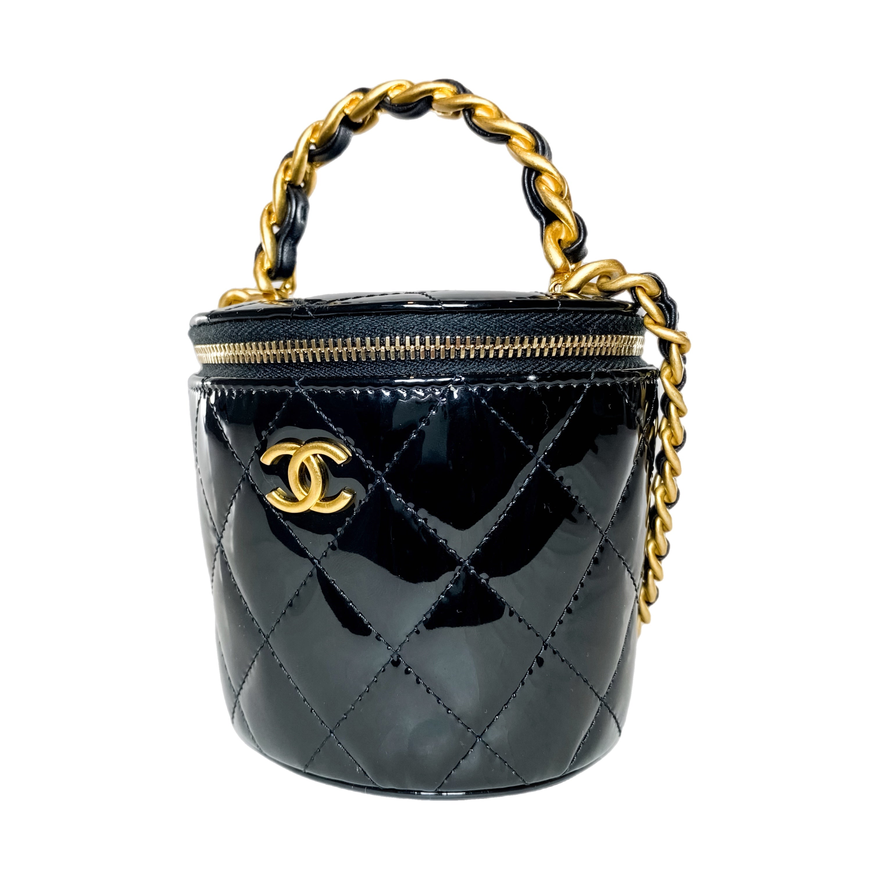 Chanel Black Afternoon Tea Patent Vanity Case