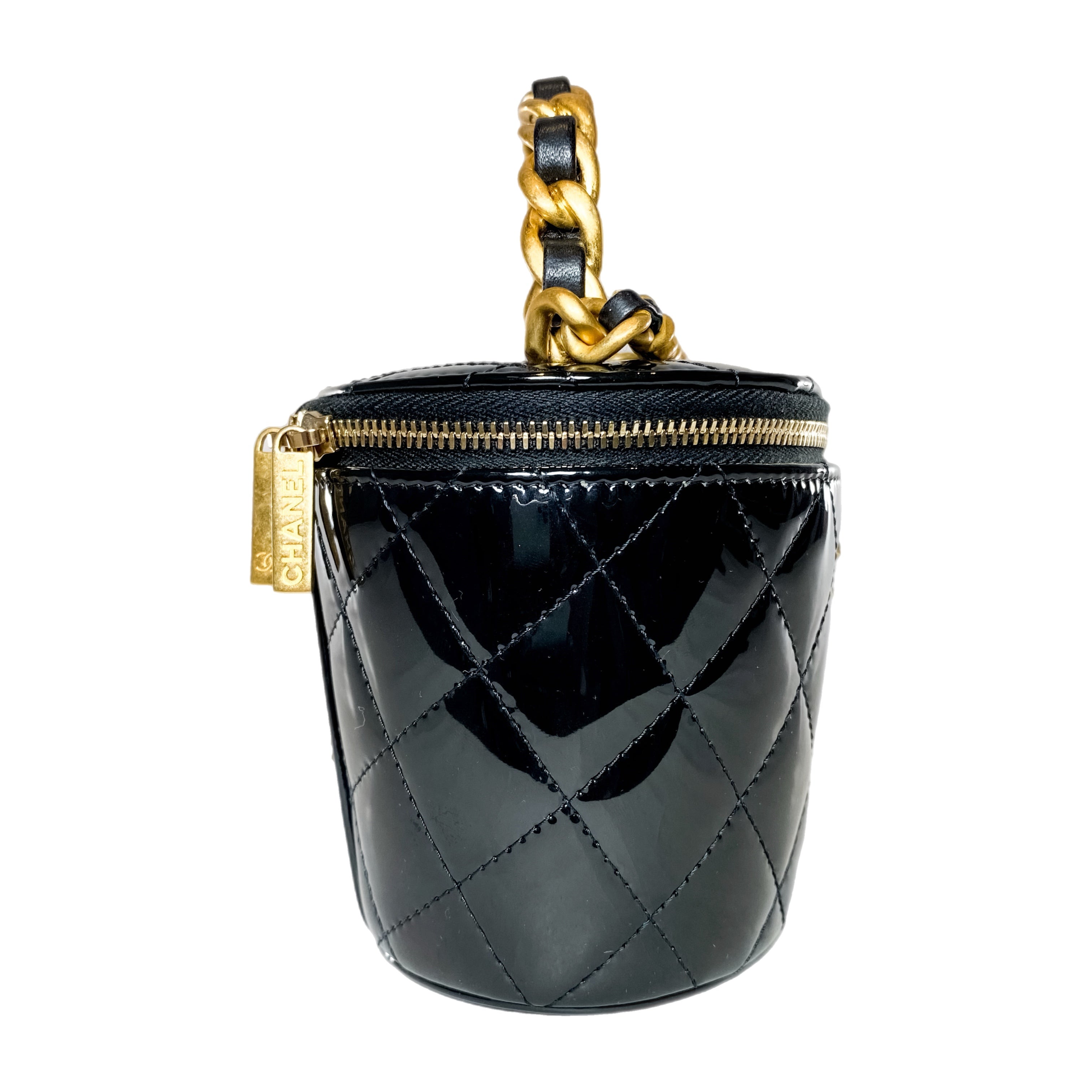 Chanel Black Afternoon Tea Patent Vanity Case