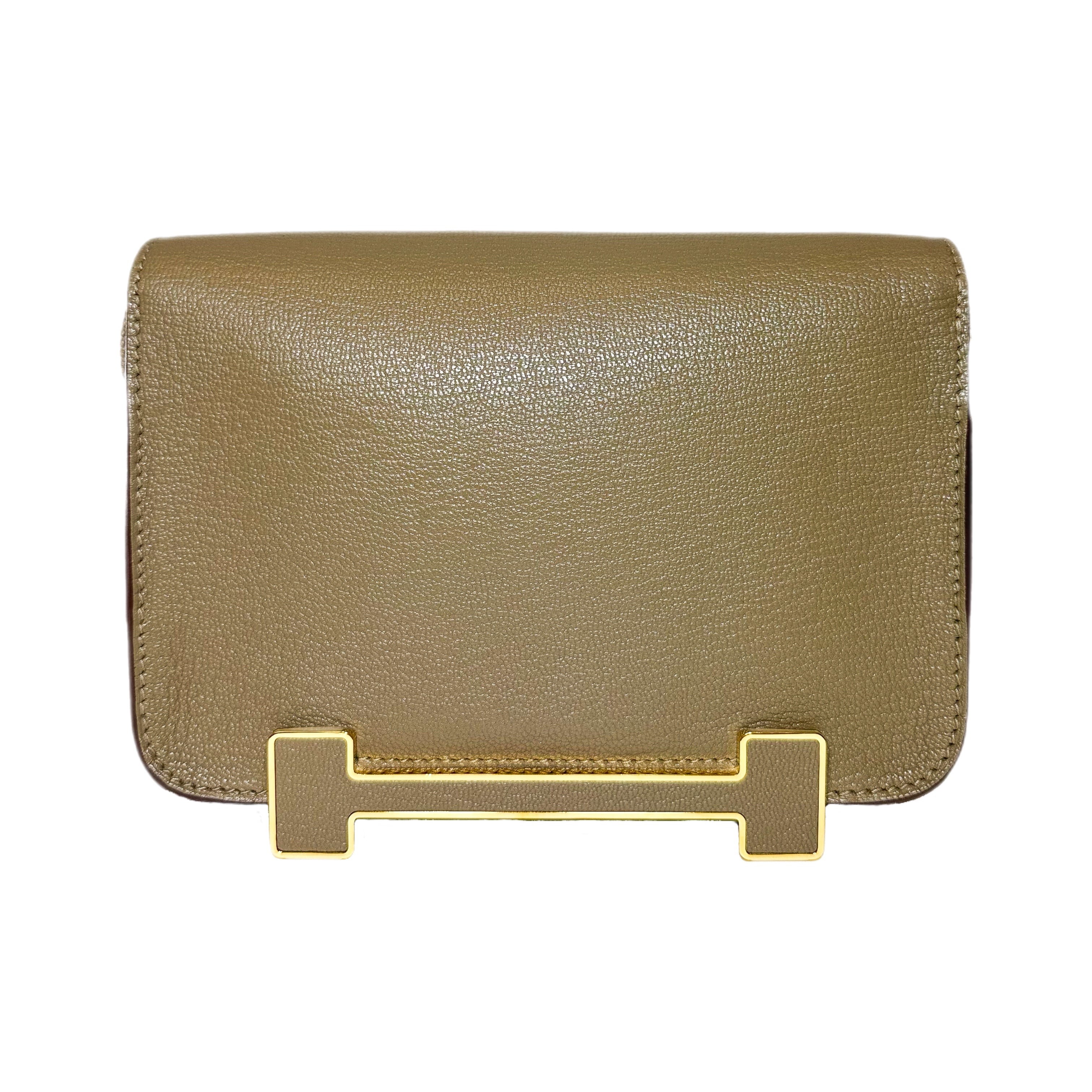 Hermes Geta Etoupe Chevre Gold Hardware