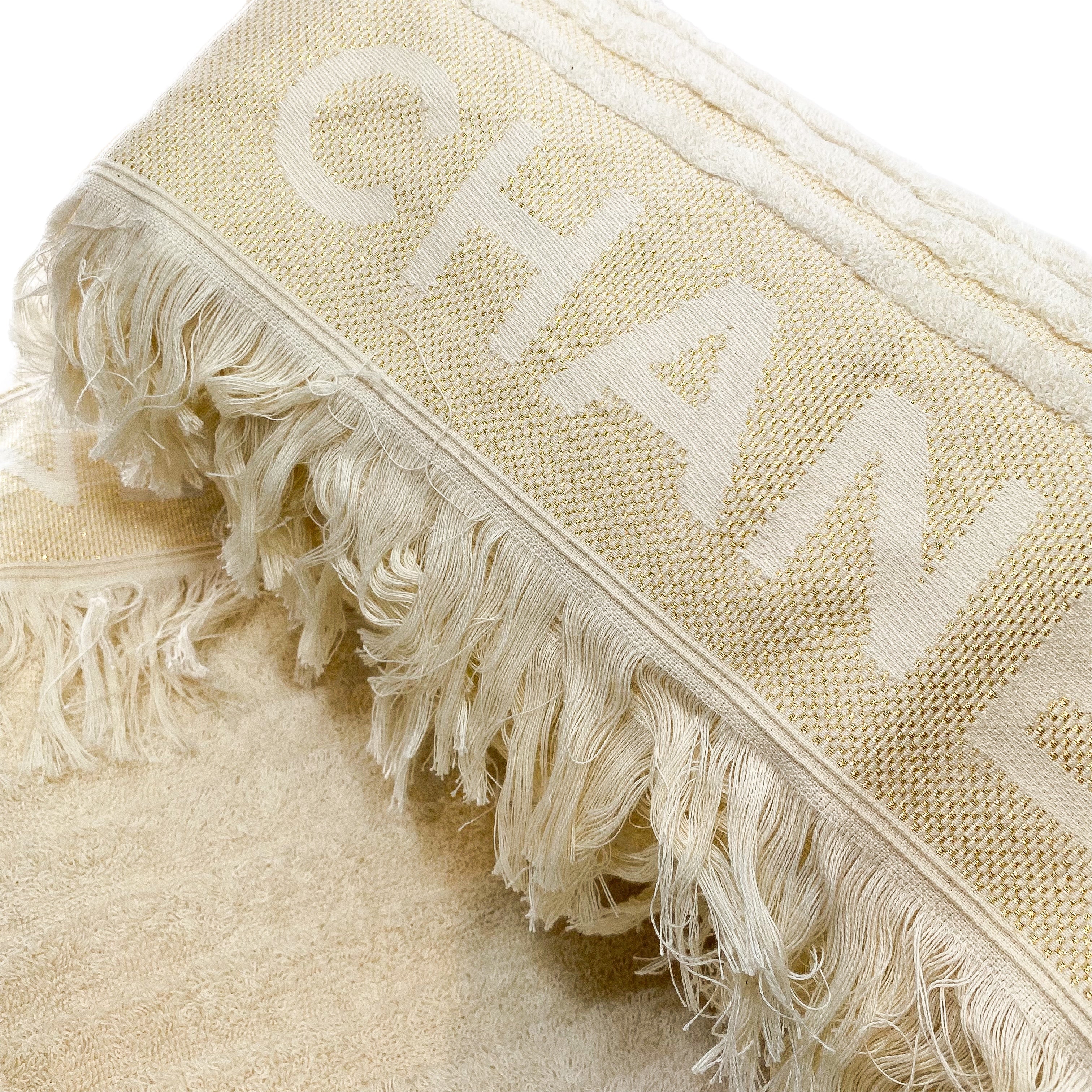 Chanel Ivory Terry Cloth Tote Beachwear Set