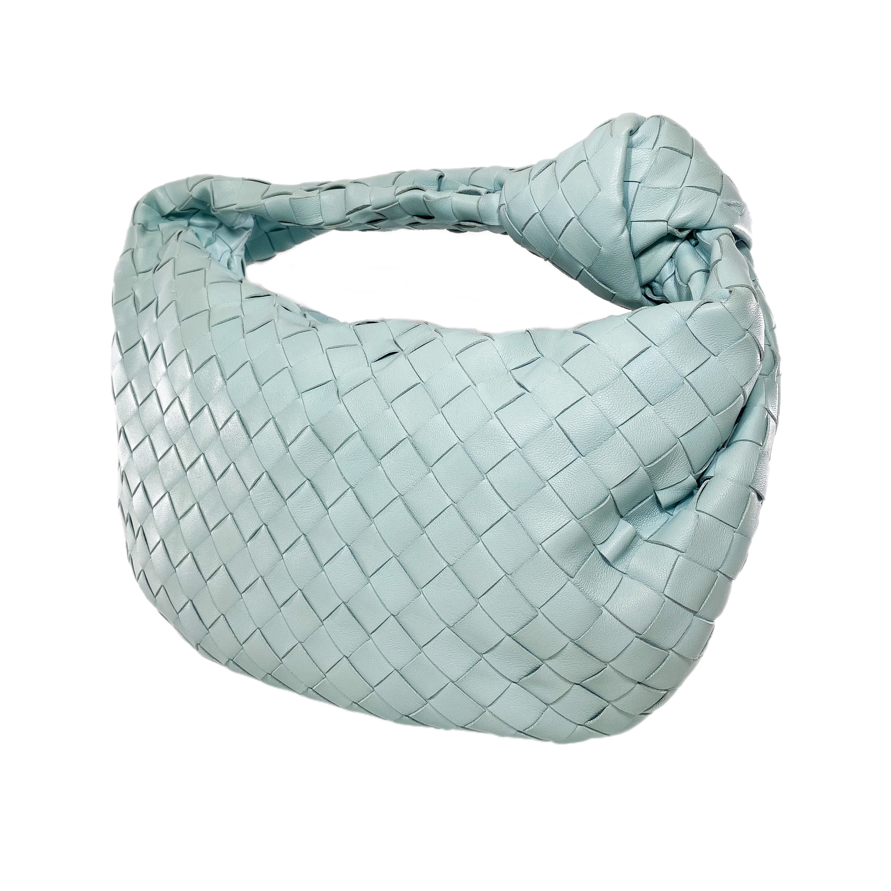 Bottega Veneta Teal Washed Teen Intrecciato Jodie